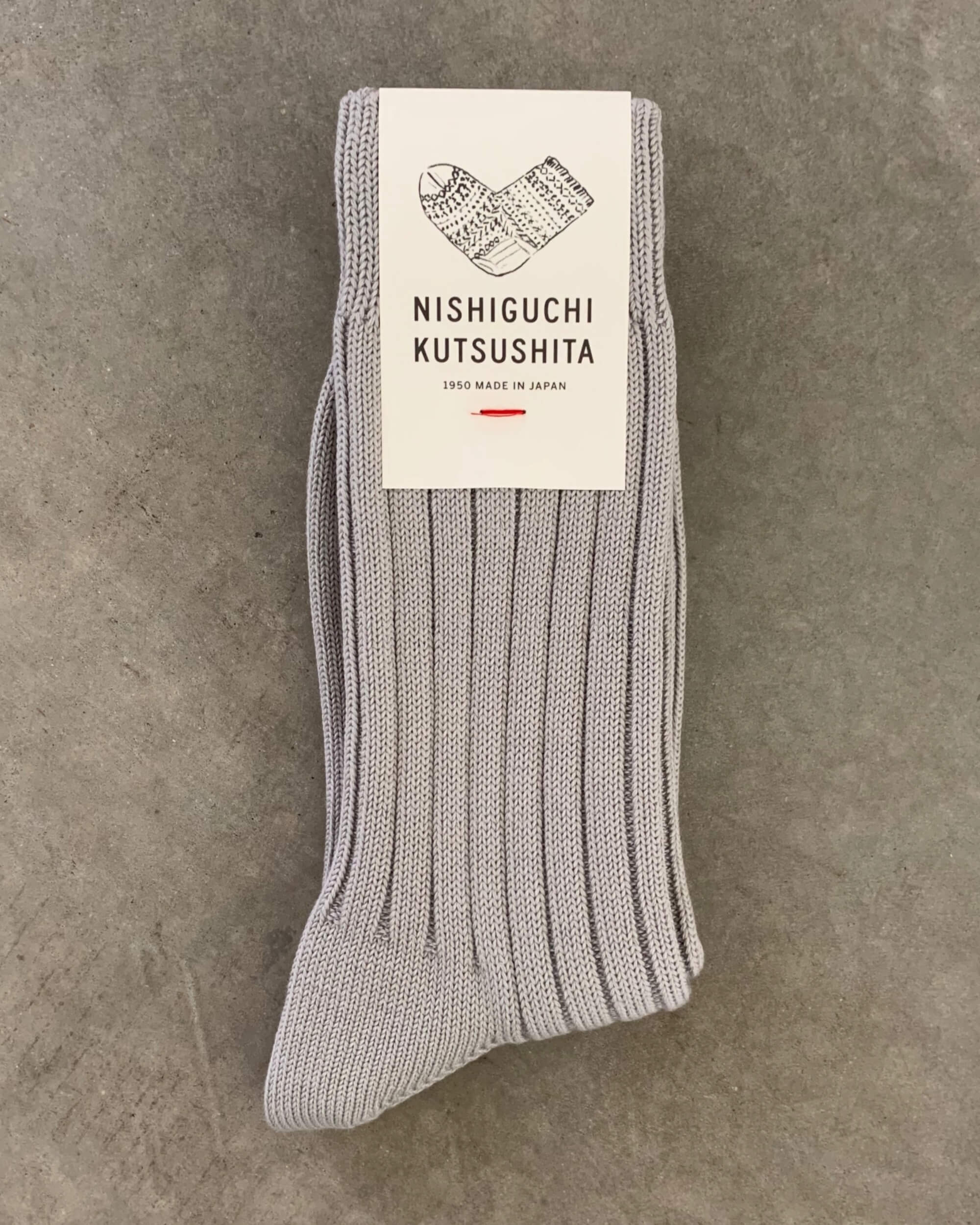 nishiguchi kutsushita : praha egyptian cotton ribbed socks
