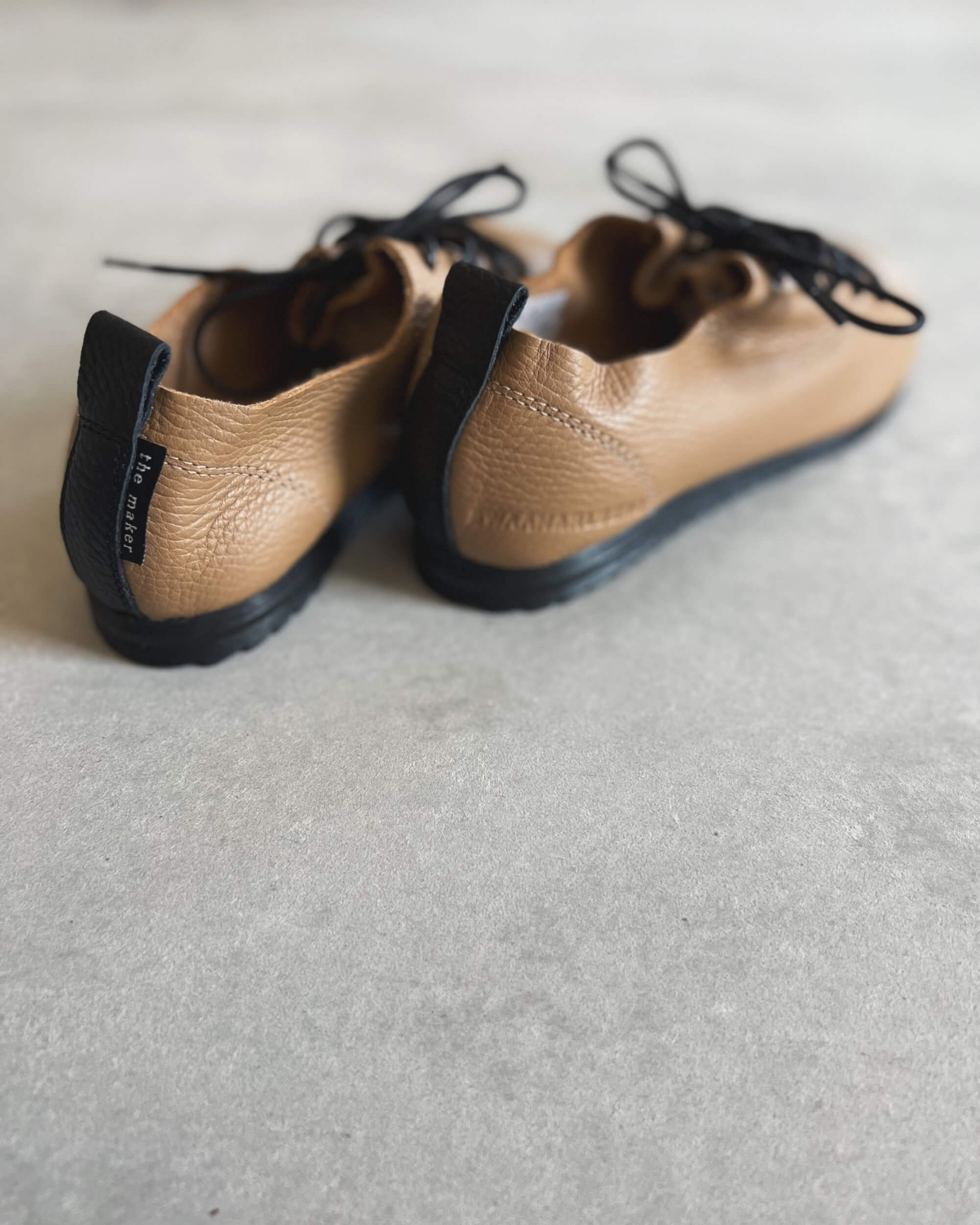swaanarlberg : japanese leather shoes in cappuccino & carbon