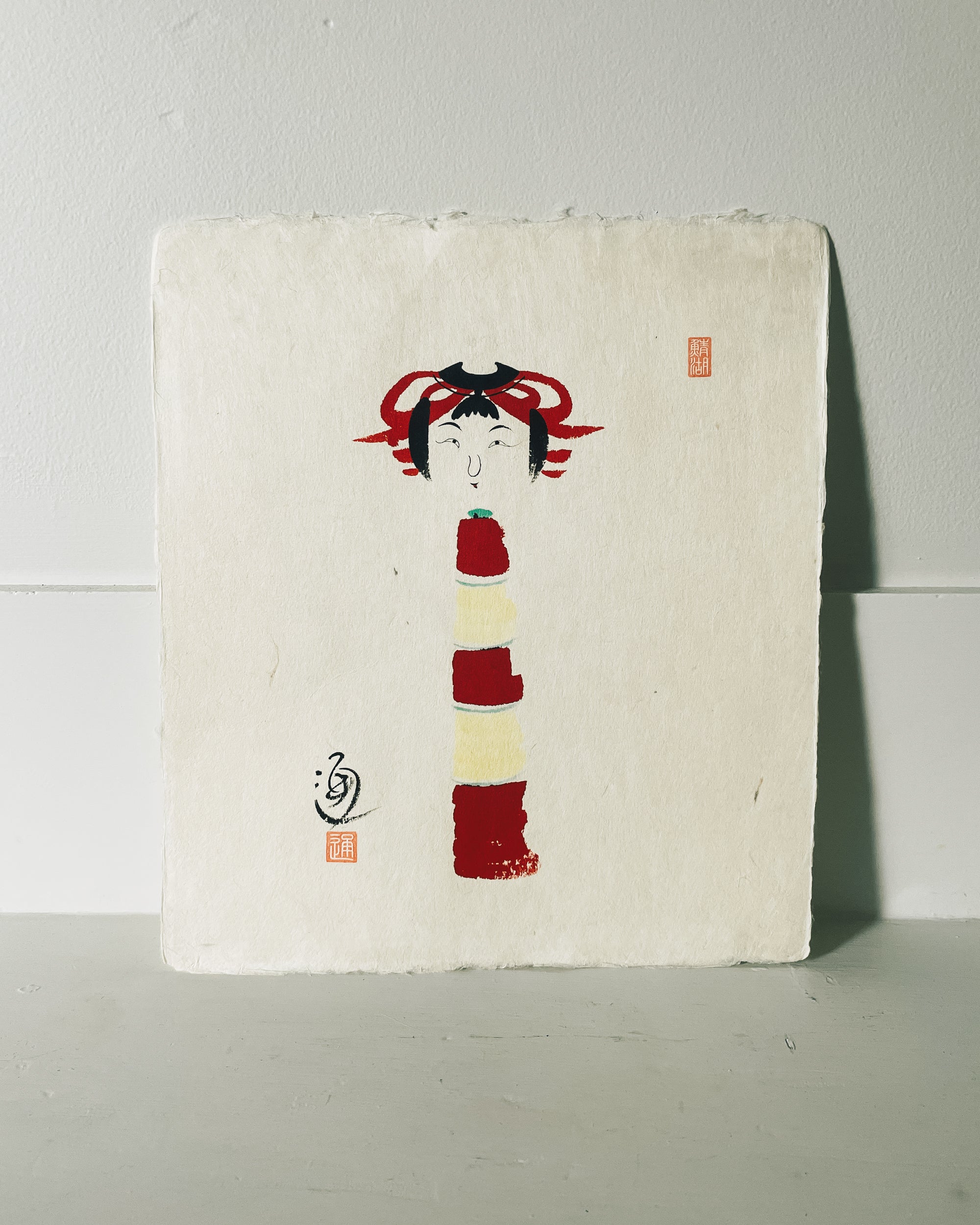 vintage kokeshi painting