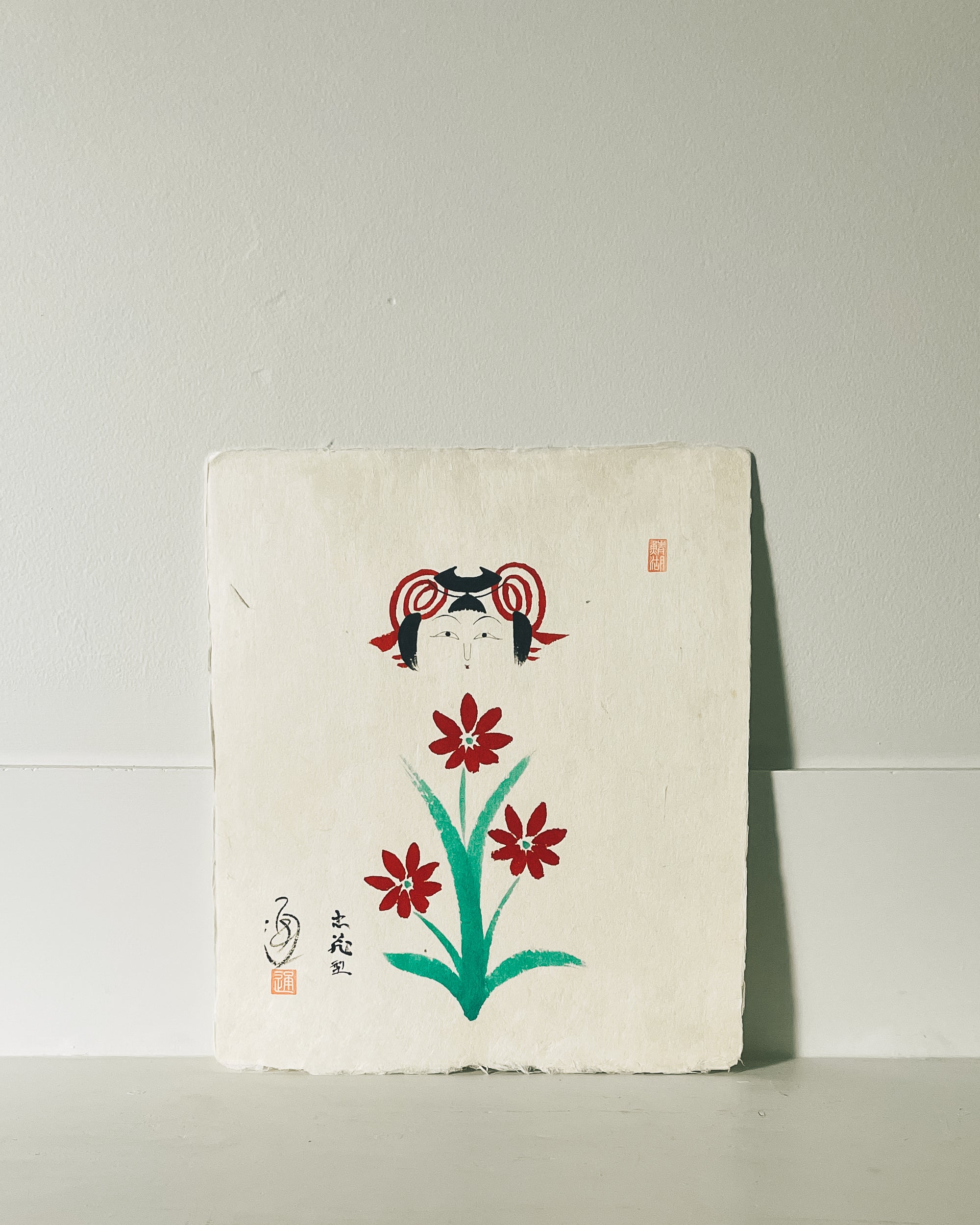 vintage kokeshi painting