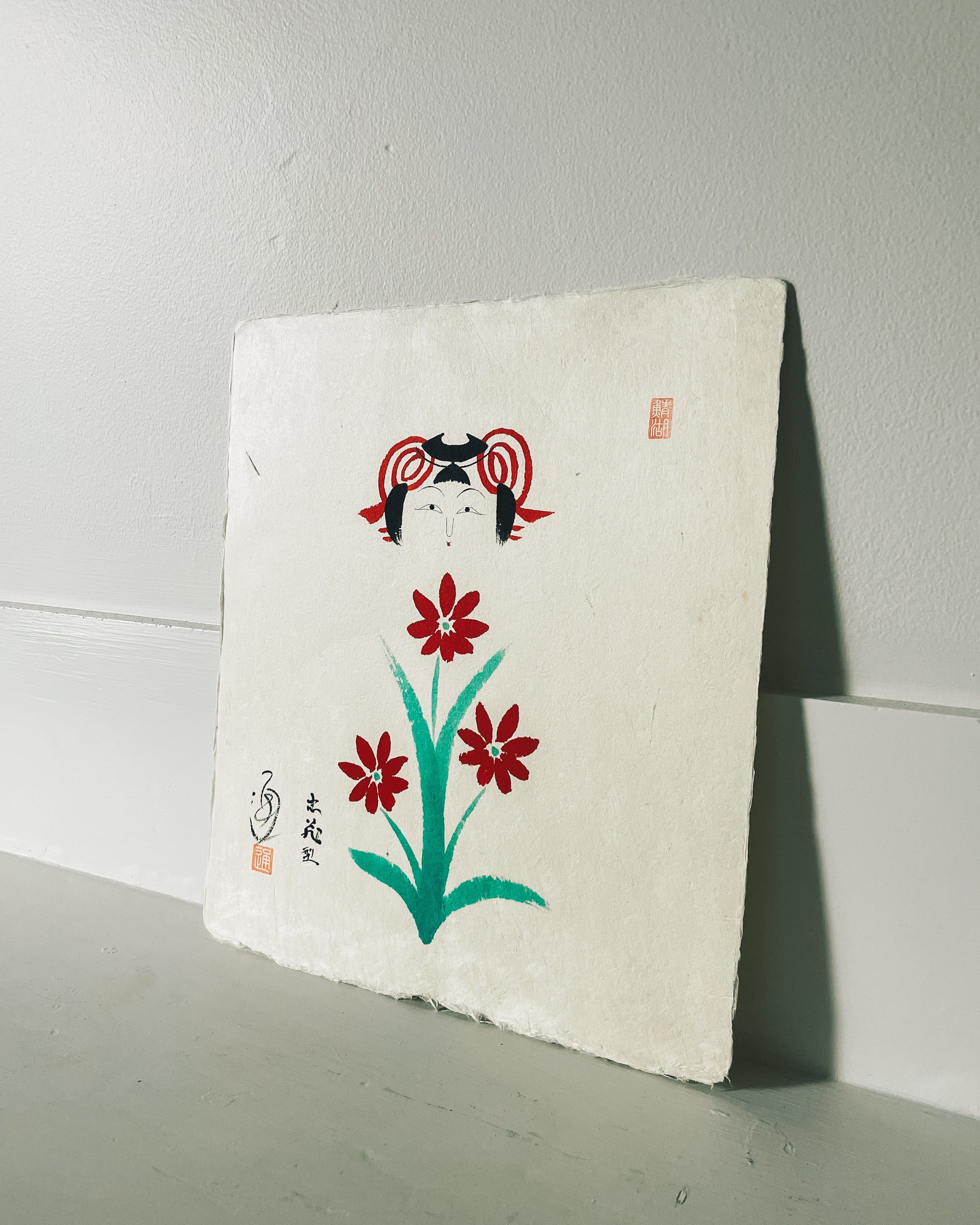 vintage kokeshi painting