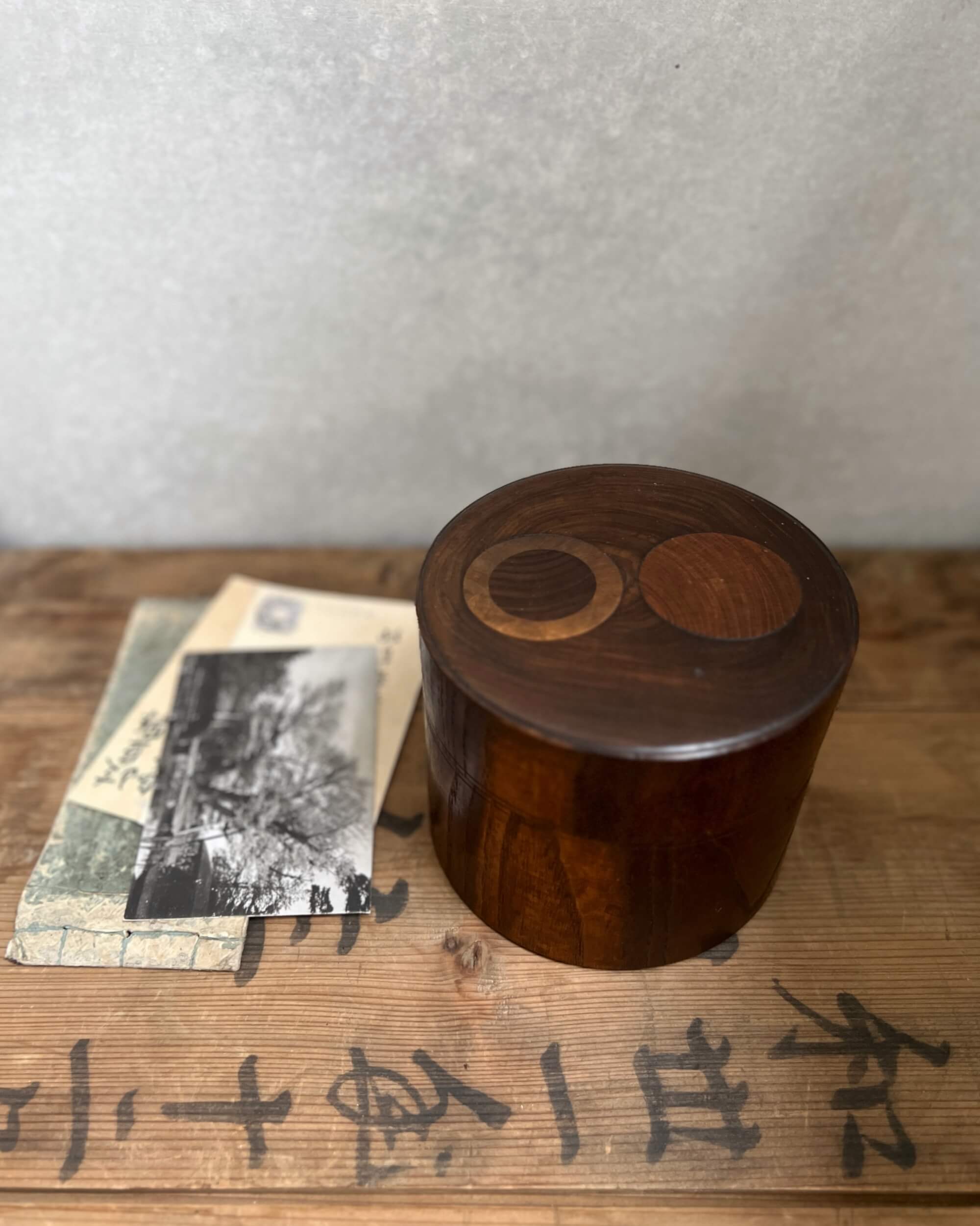 vintage japanese wooden container