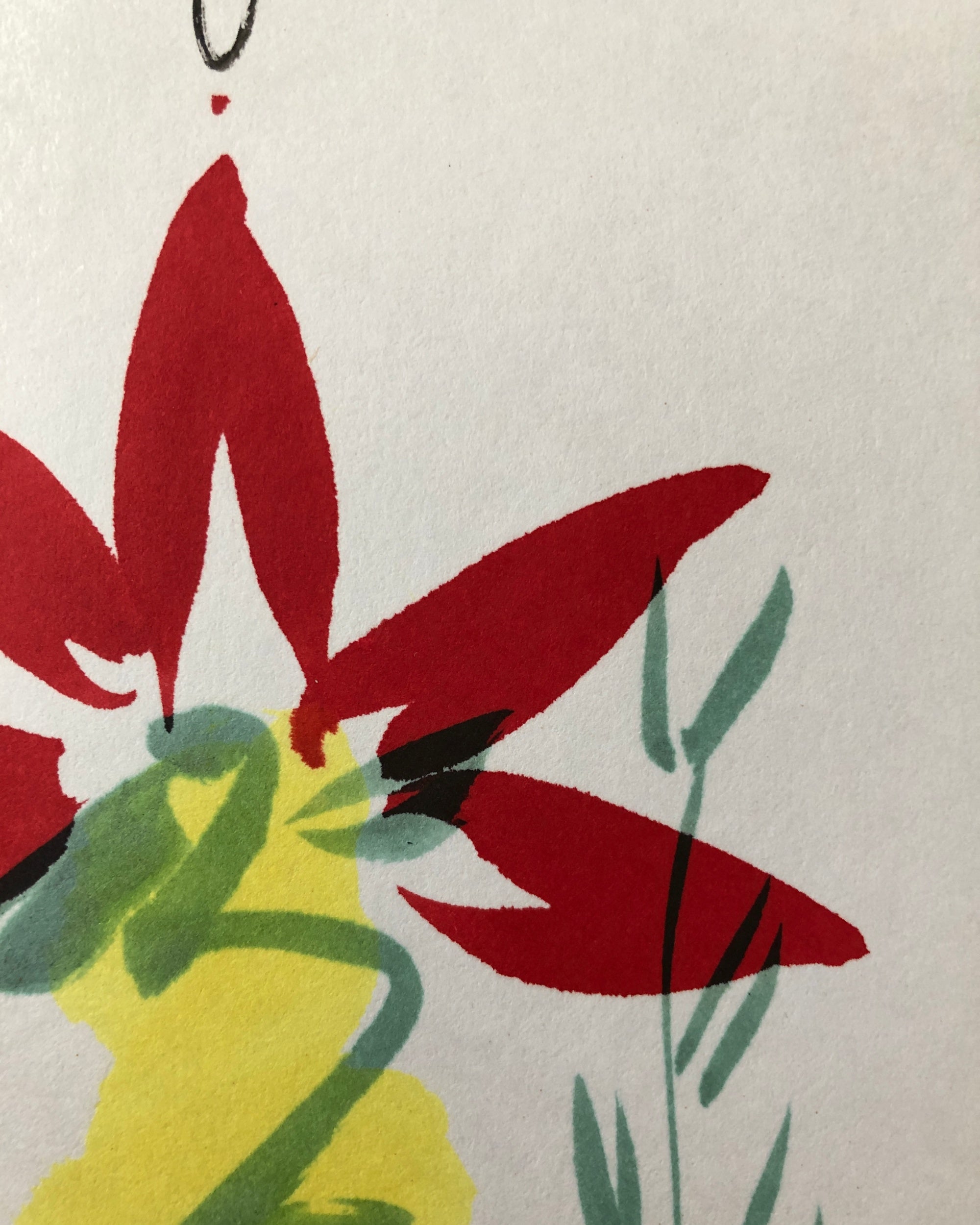 vintage shikishi kokeshi painting