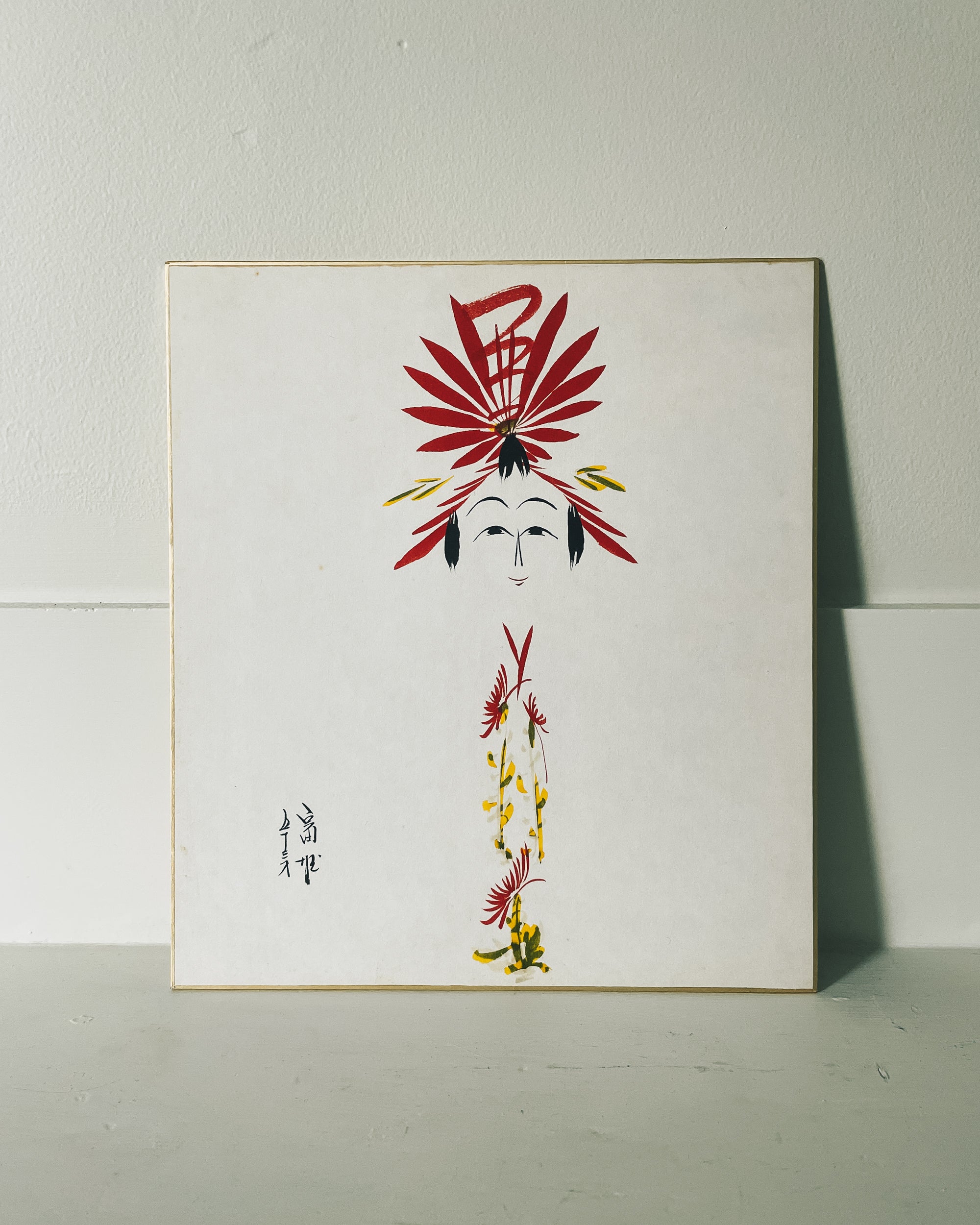 vintage shikishi kokeshi painting