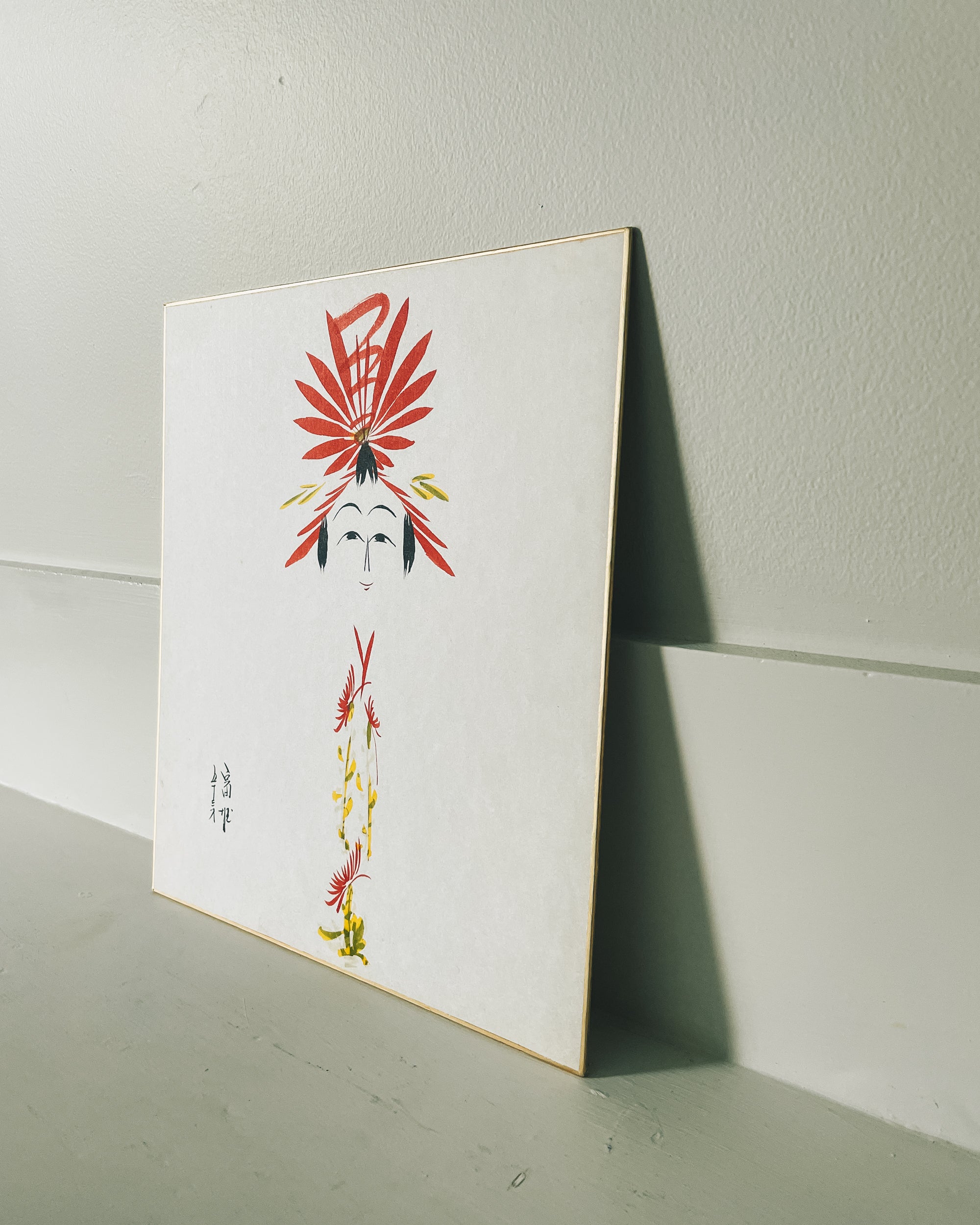 vintage shikishi kokeshi painting