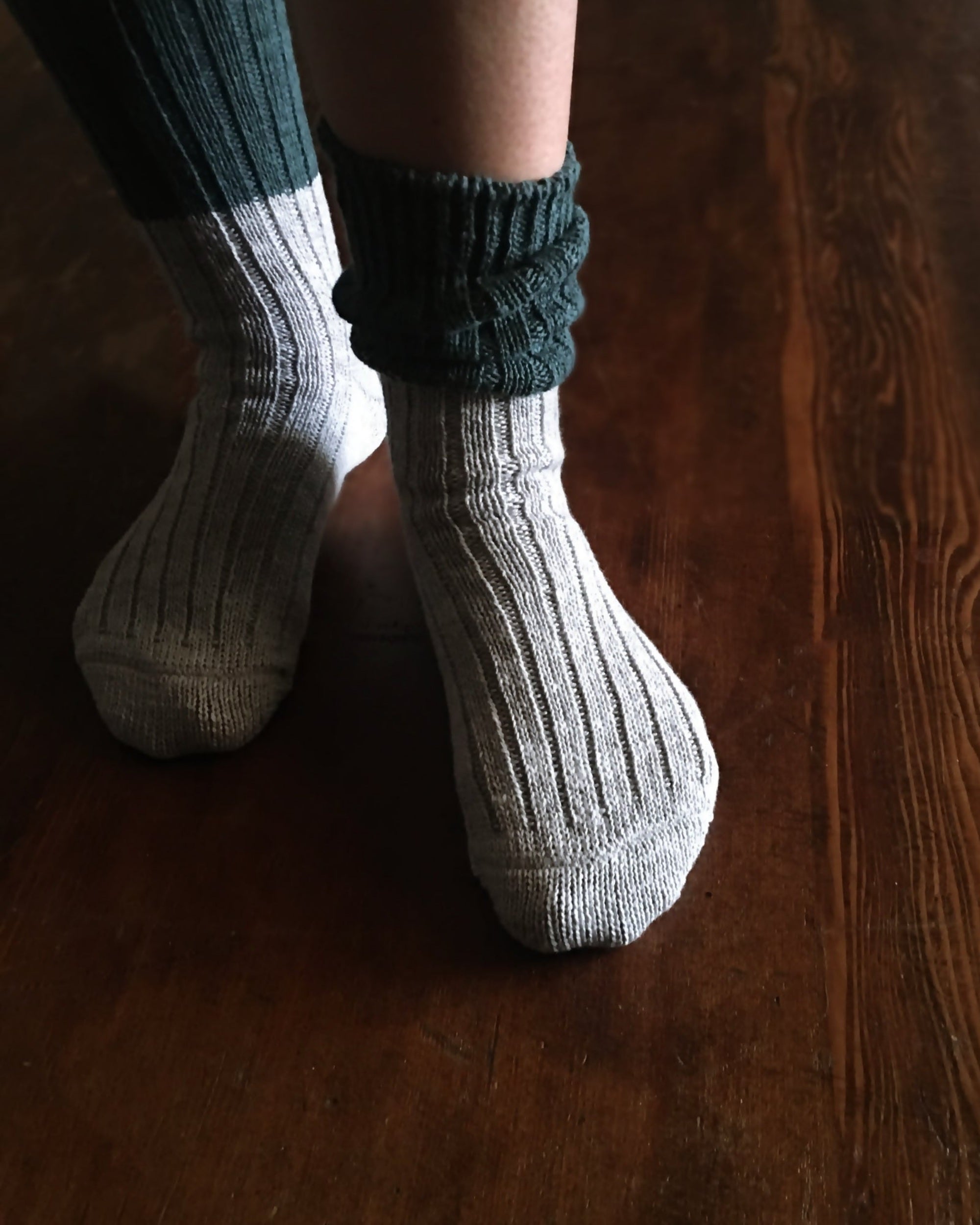 nishiguchi kutsushita : boston wool cotton slab socks