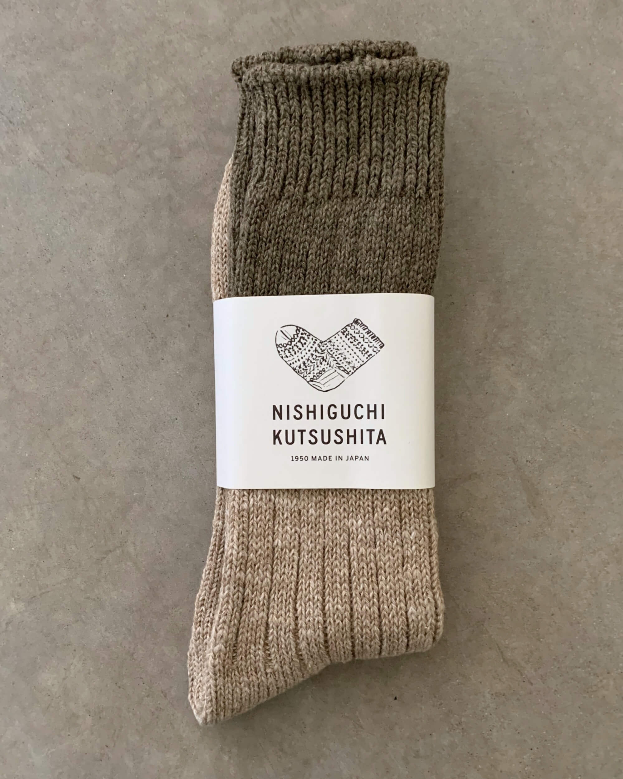 nishiguchi kutsushita : boston wool cotton slab socks