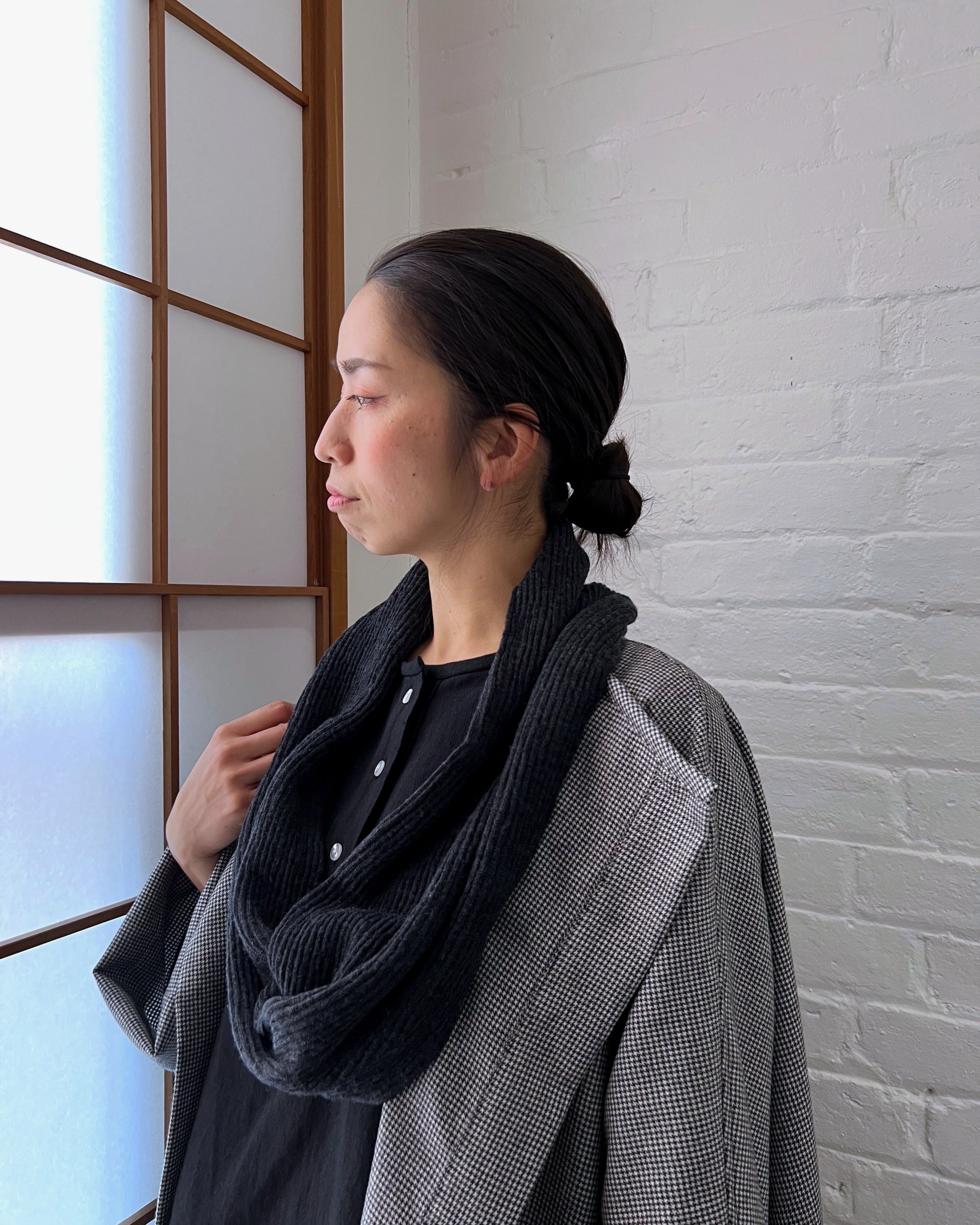 japanese made merino wool loop scarf