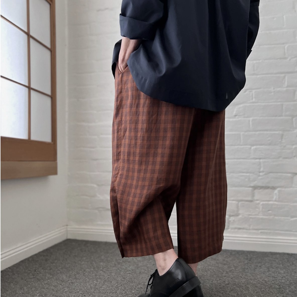 model wearing our twill cotton pants | the maker hobart