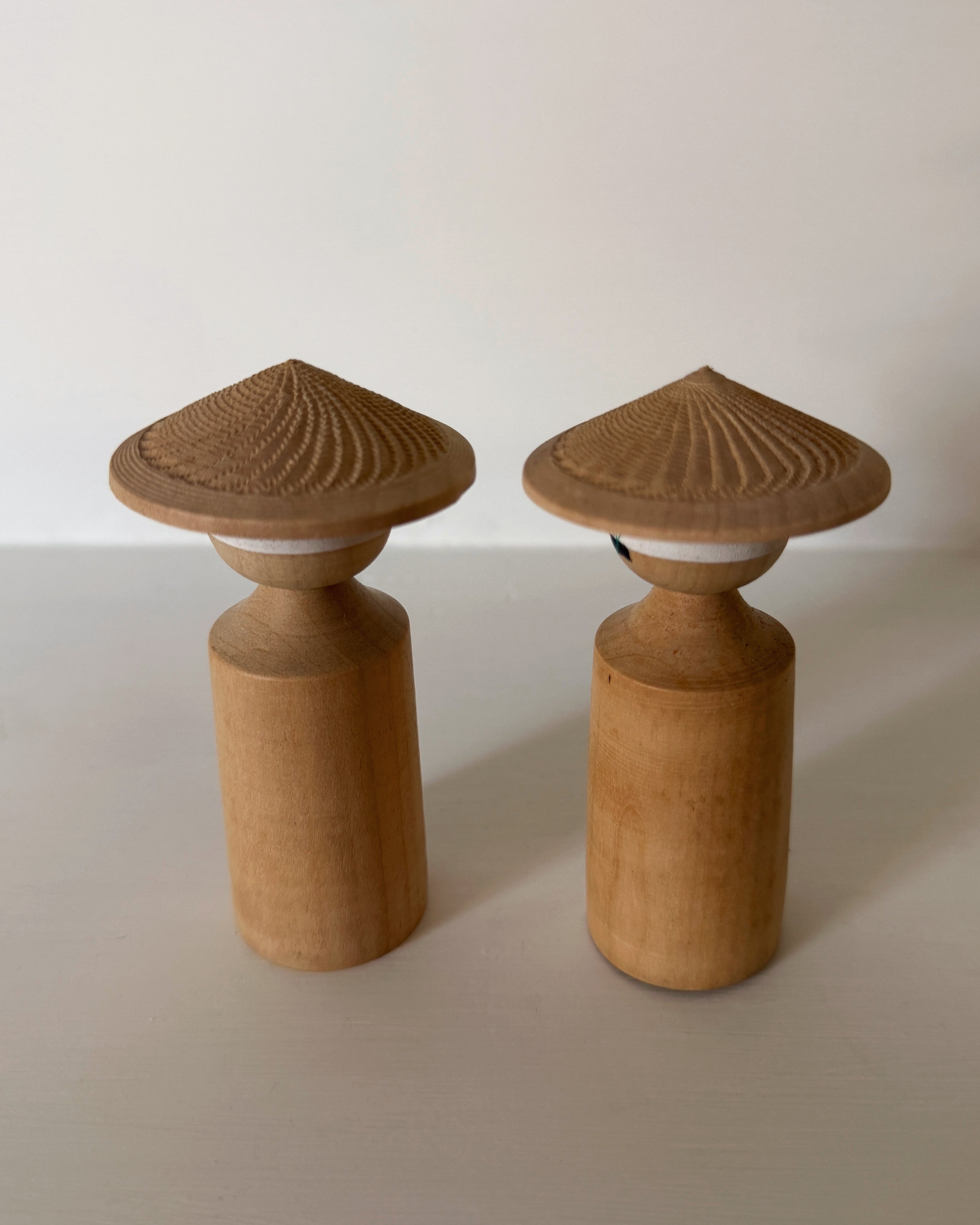 vintage kokeshi pair