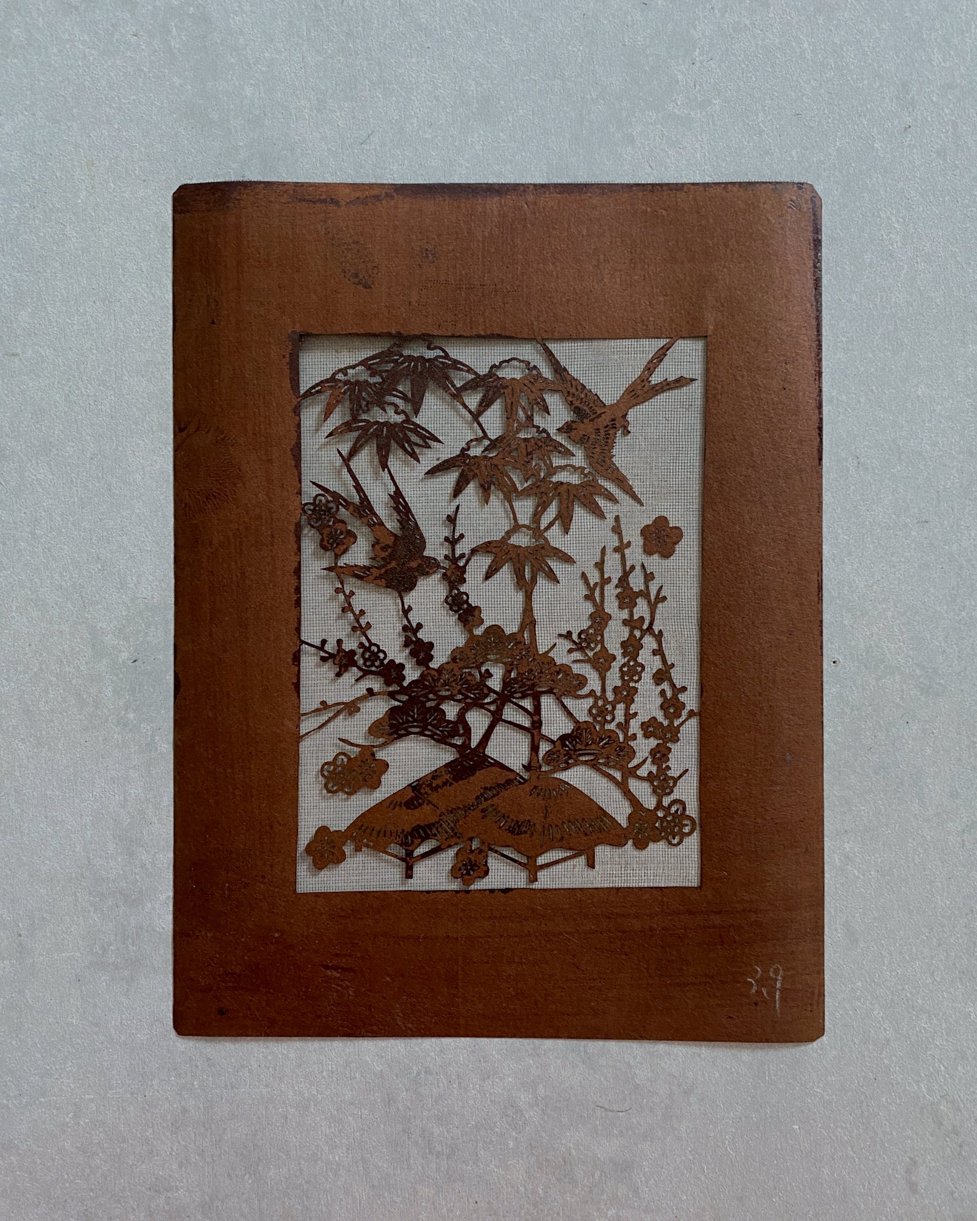 vintage japanese katagami stencil