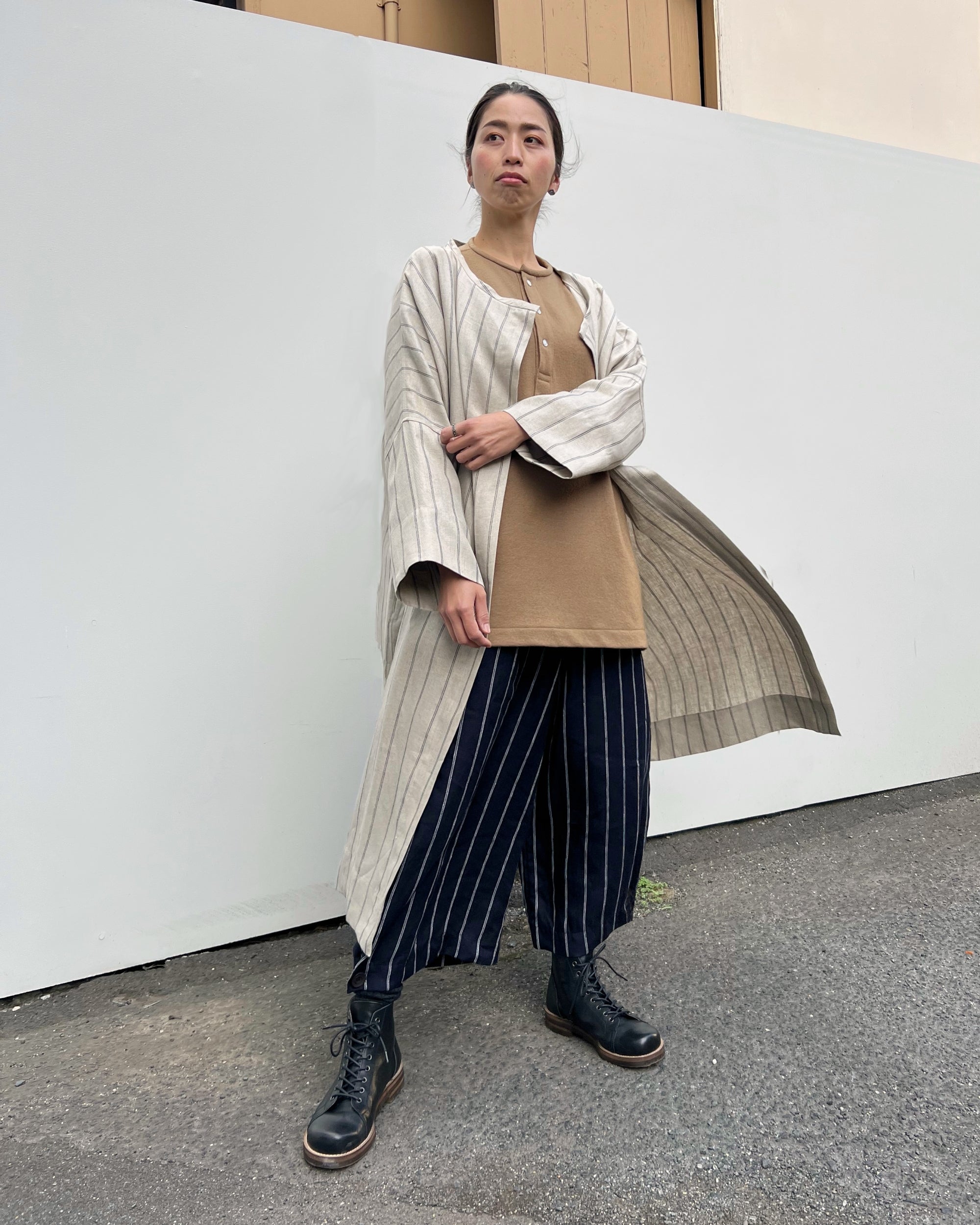 LJ struthers: linen stripe ballad coat