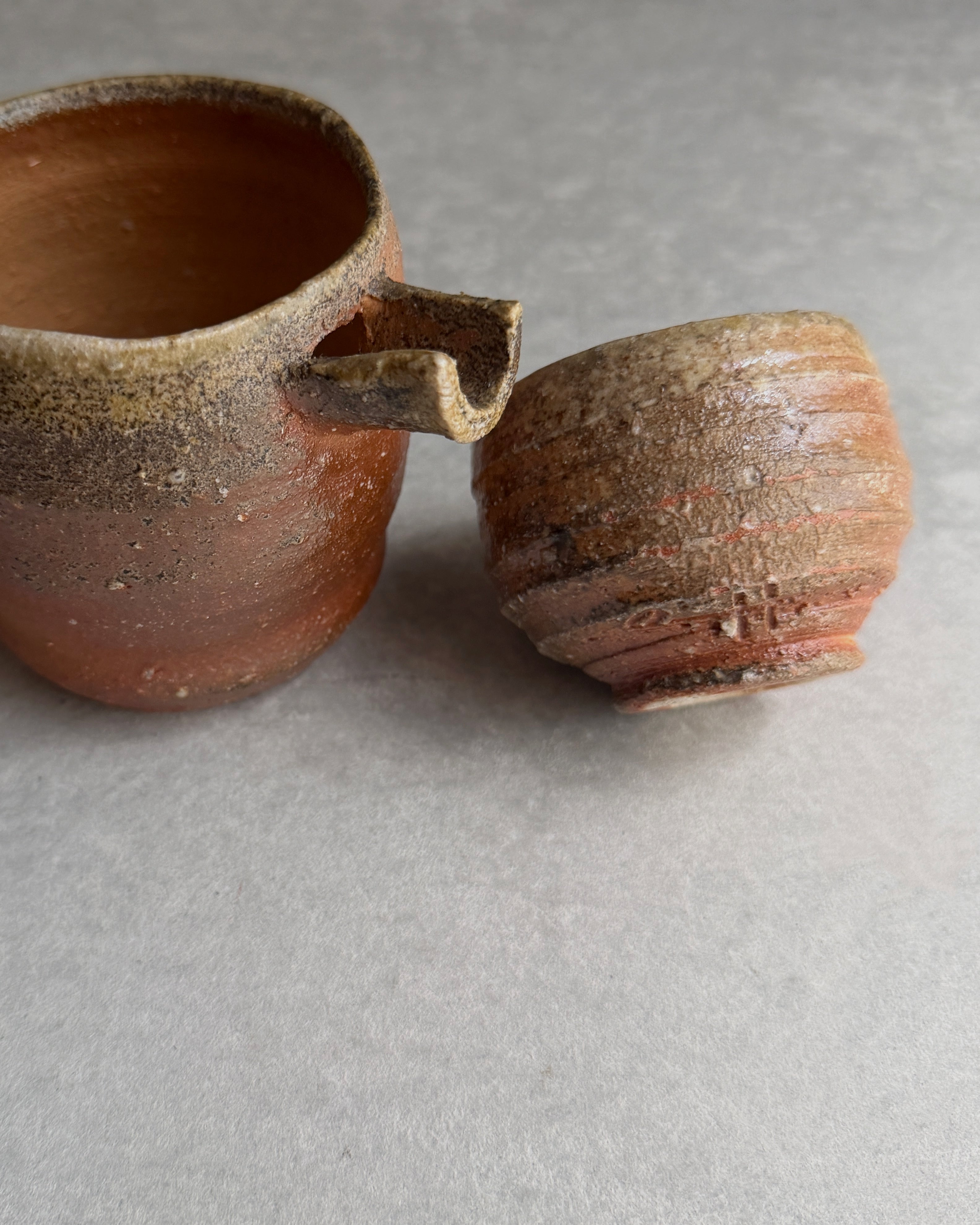 vintage shigaraki sake set