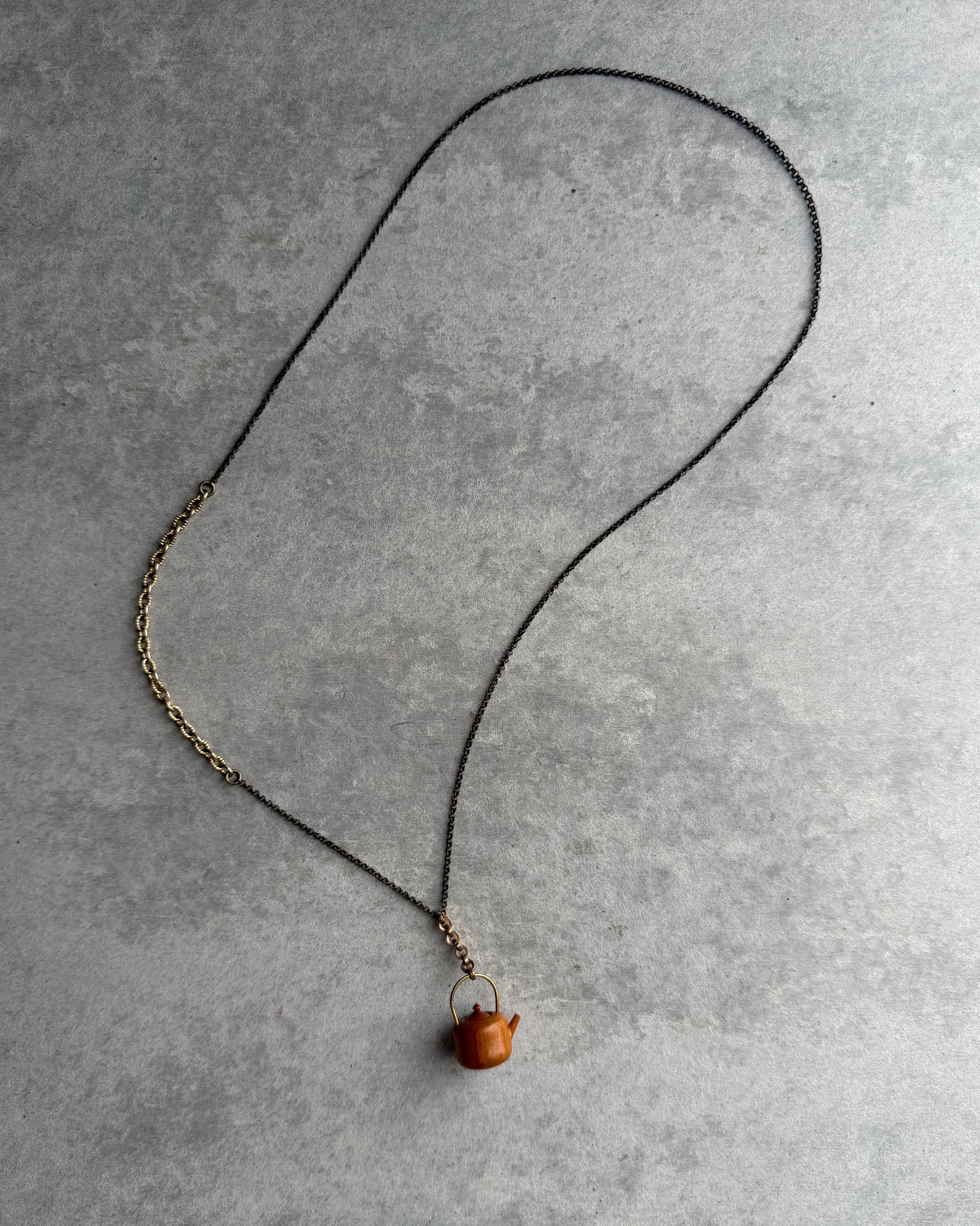 modern marcel : miniature tea pot pendant necklace