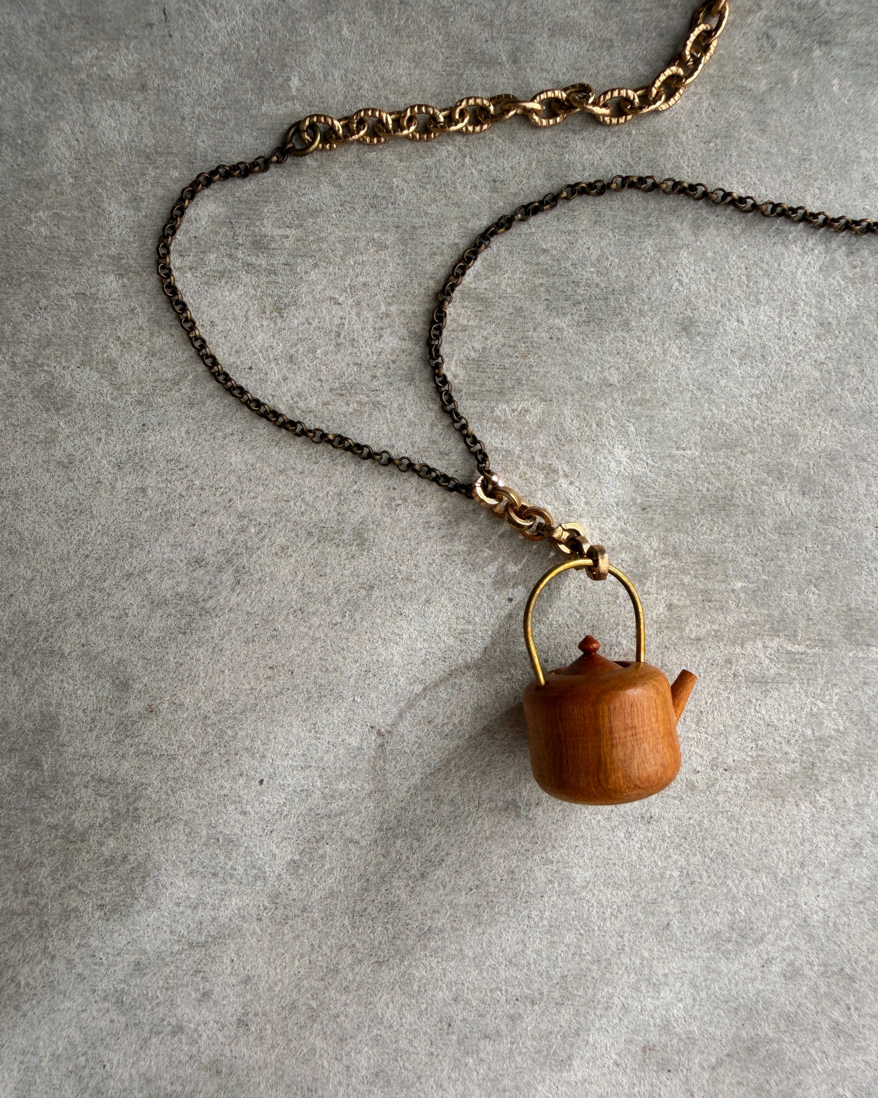 modern marcel : miniature tea pot pendant necklace