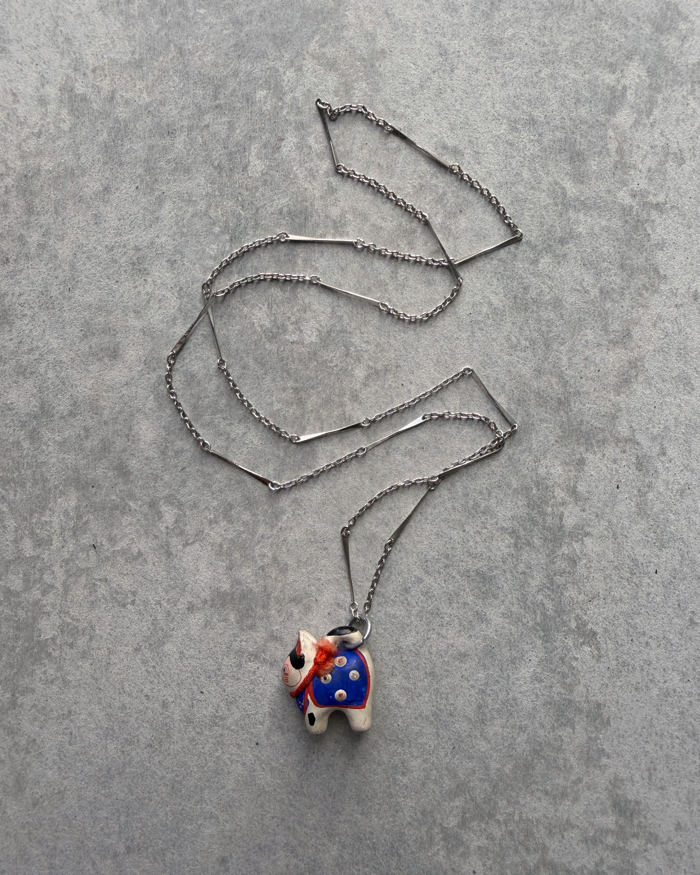 modern marcel : vintage Japanese hariko inu pendant necklace