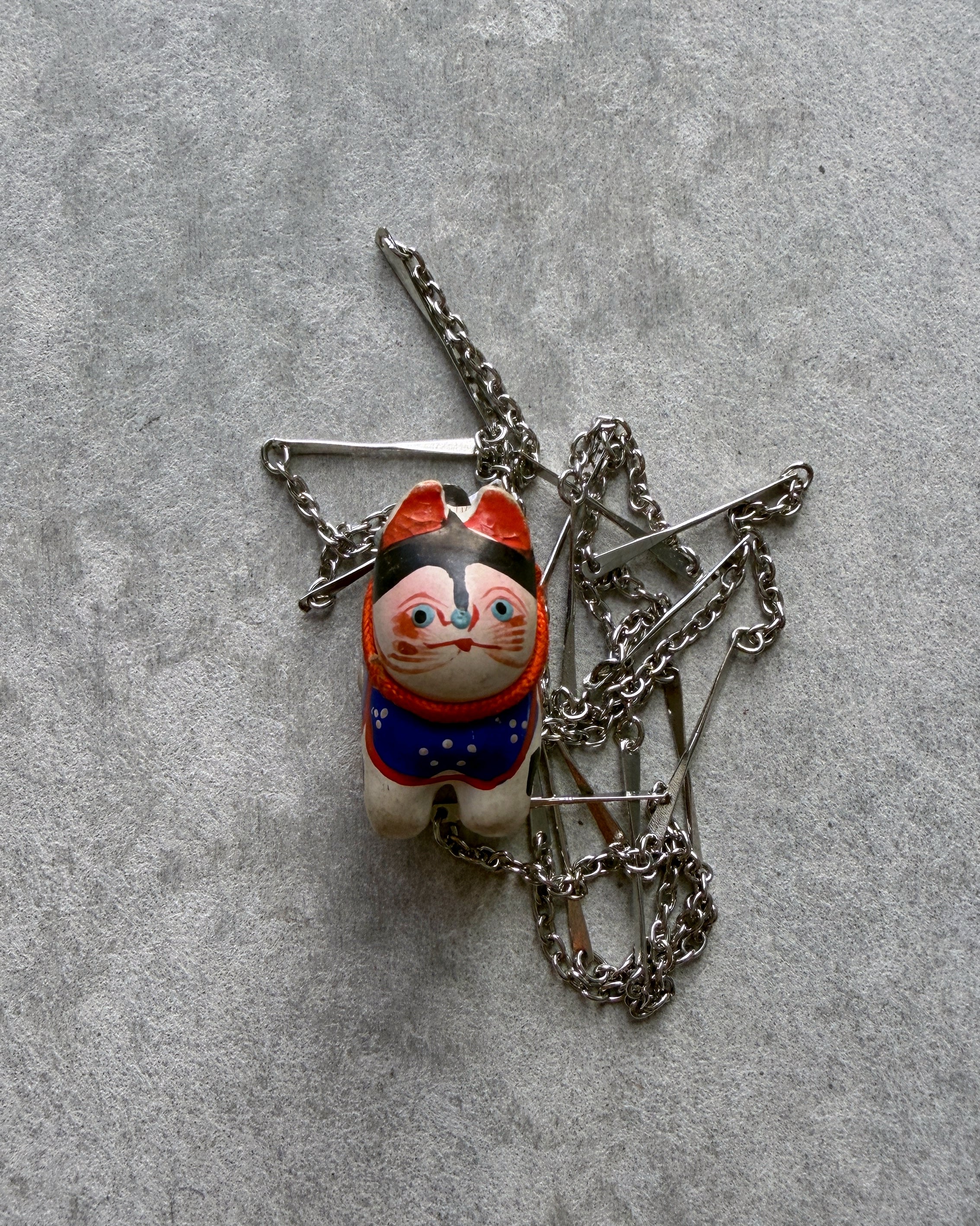 modern marcel : vintage Japanese hariko inu pendant necklace