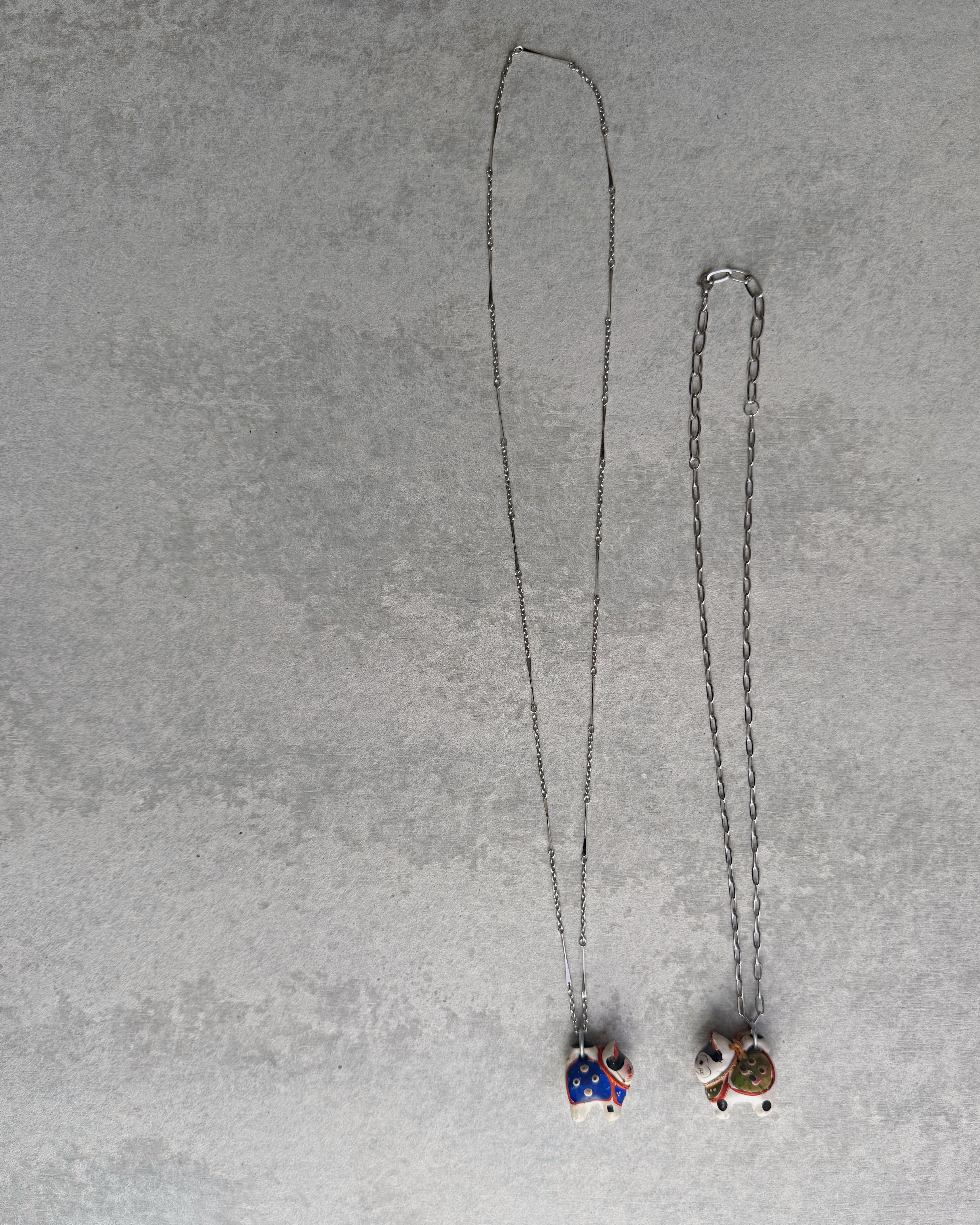 modern marcel : vintage Japanese hariko inu pendant necklace