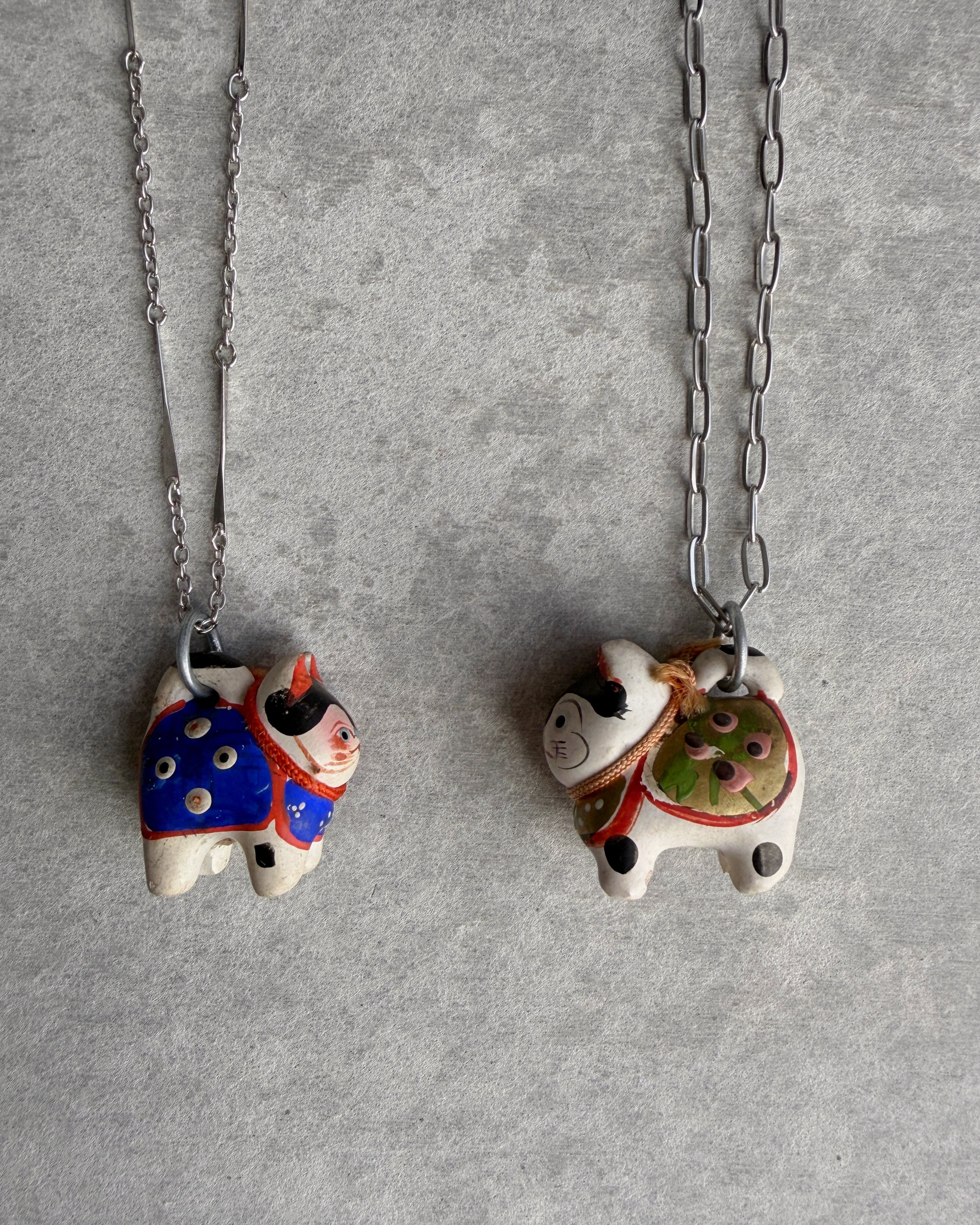 modern marcel : vintage Japanese hariko inu pendant necklace