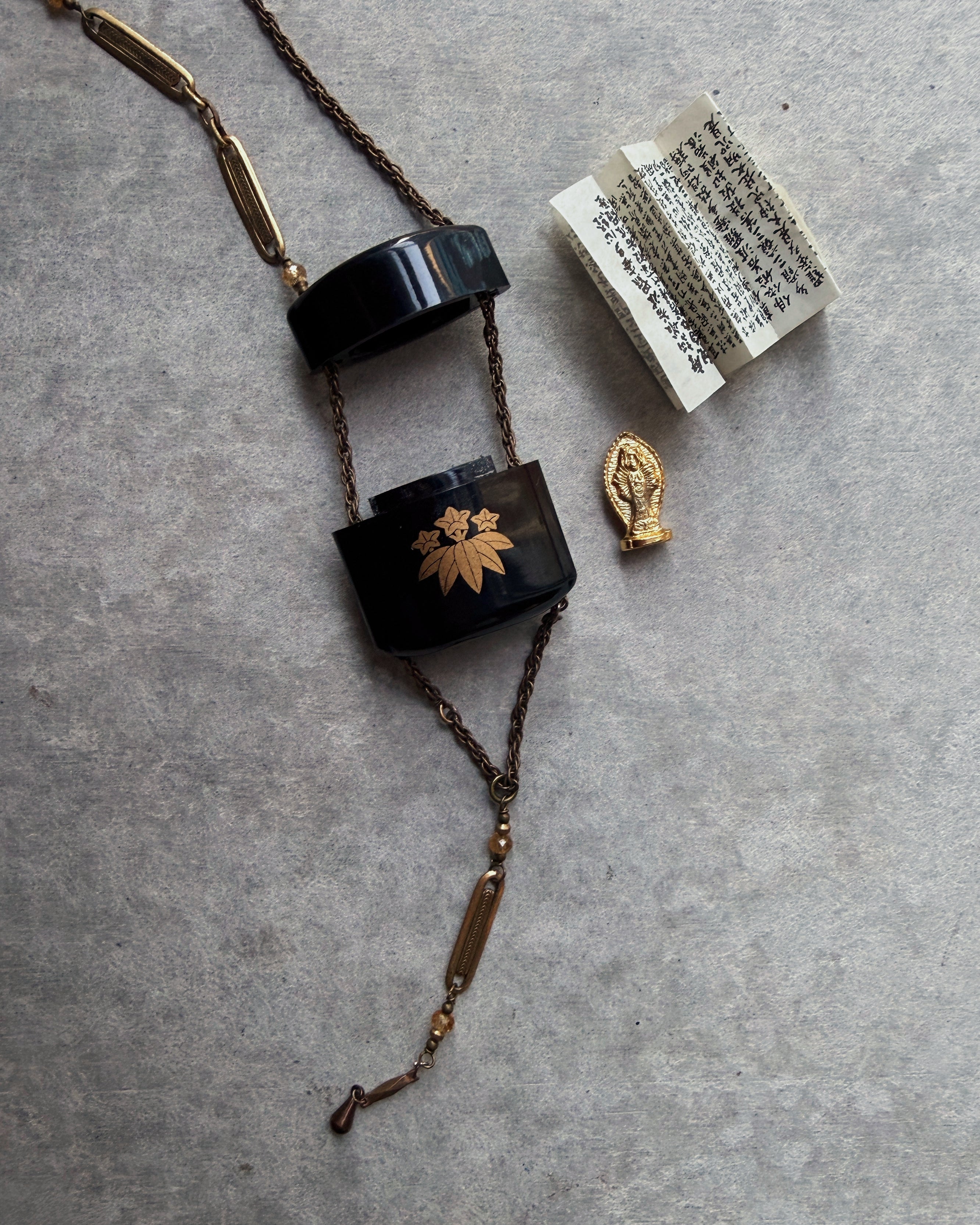 modern marcel : vintage Japanese omamori pendant necklace
