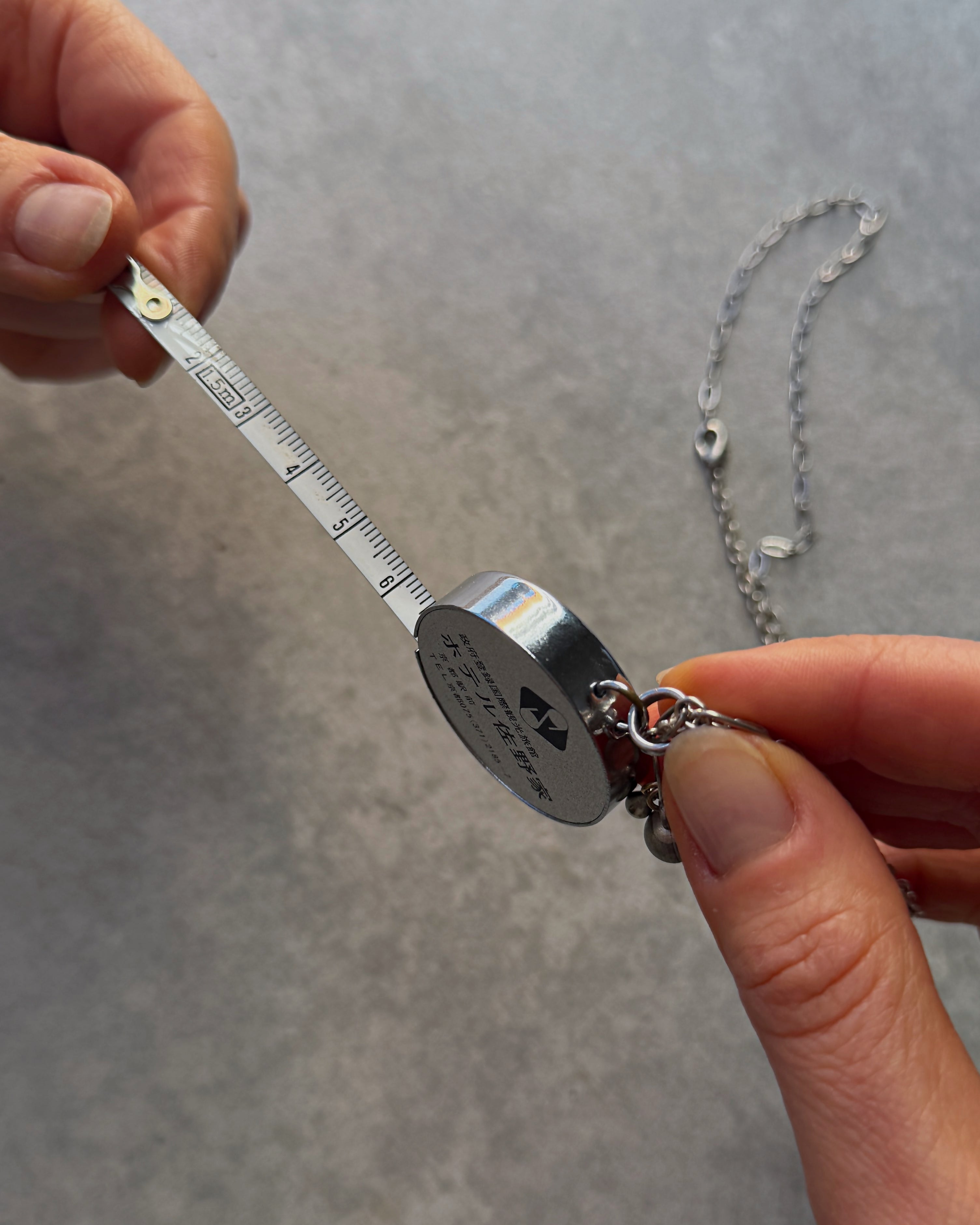 modern marcel : vintage Japanese measuring tape pendant necklace