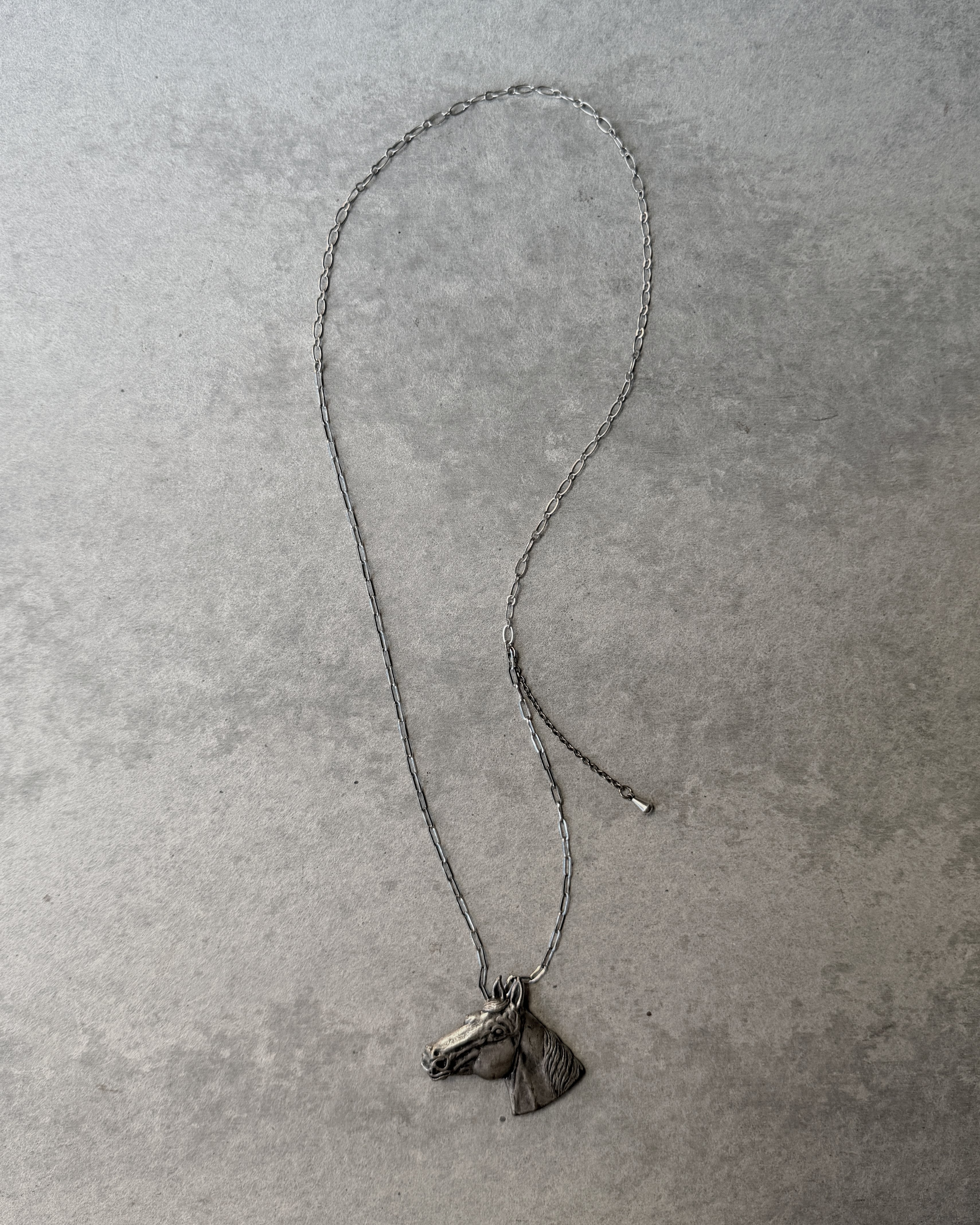 modern marcel : vintage horse pendant necklace