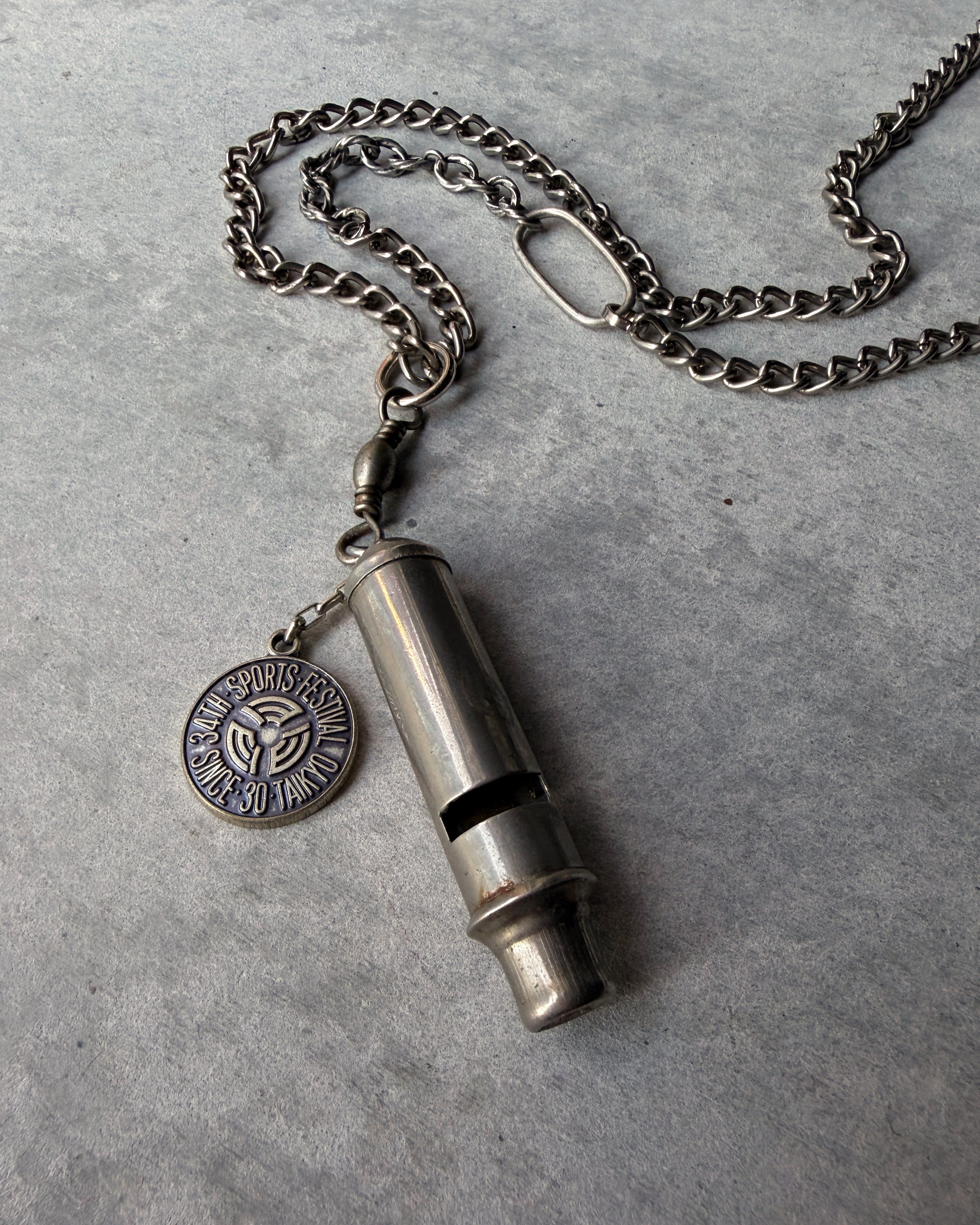 modern marcel : vintage whistle pendant necklace