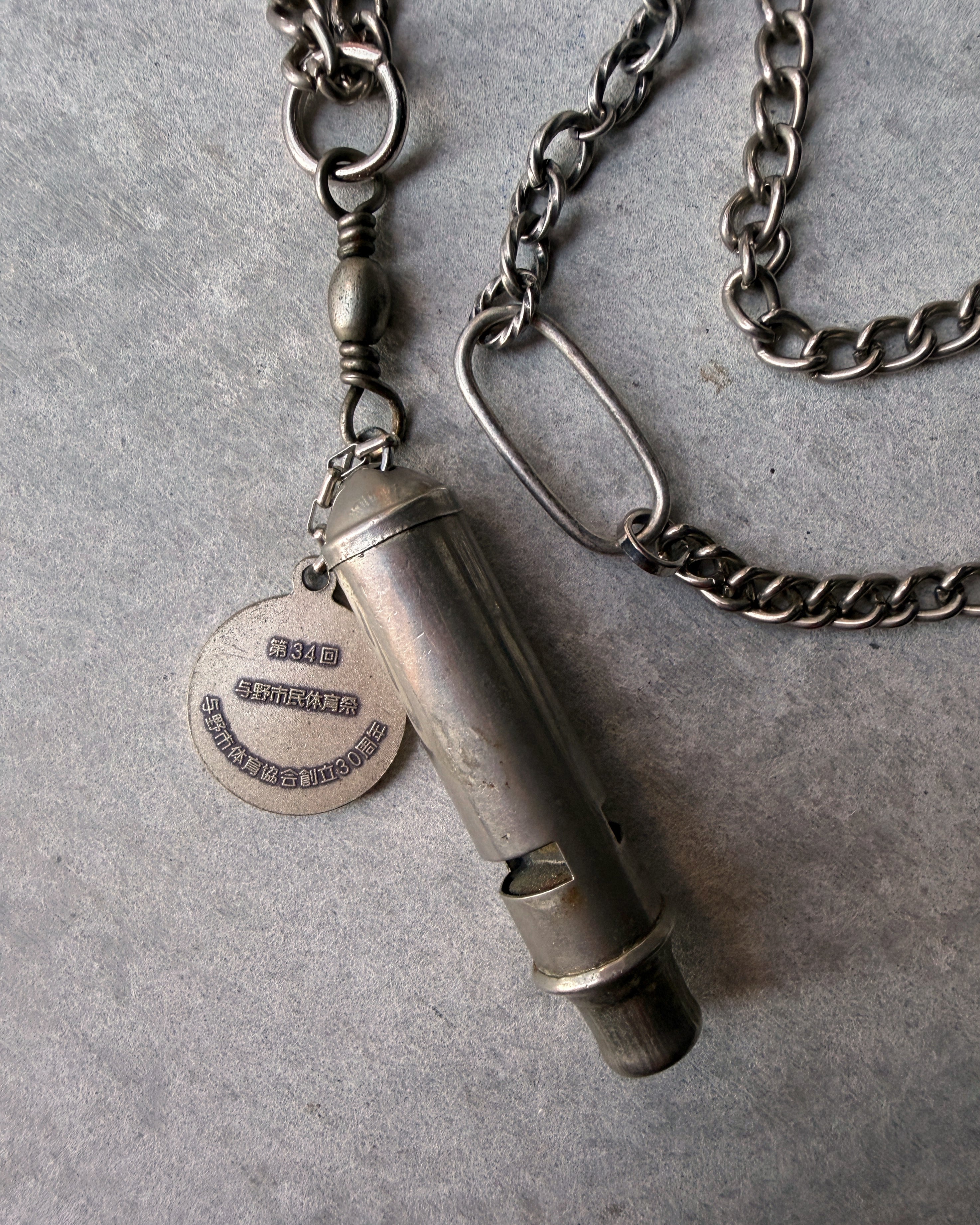 modern marcel : vintage whistle pendant necklace