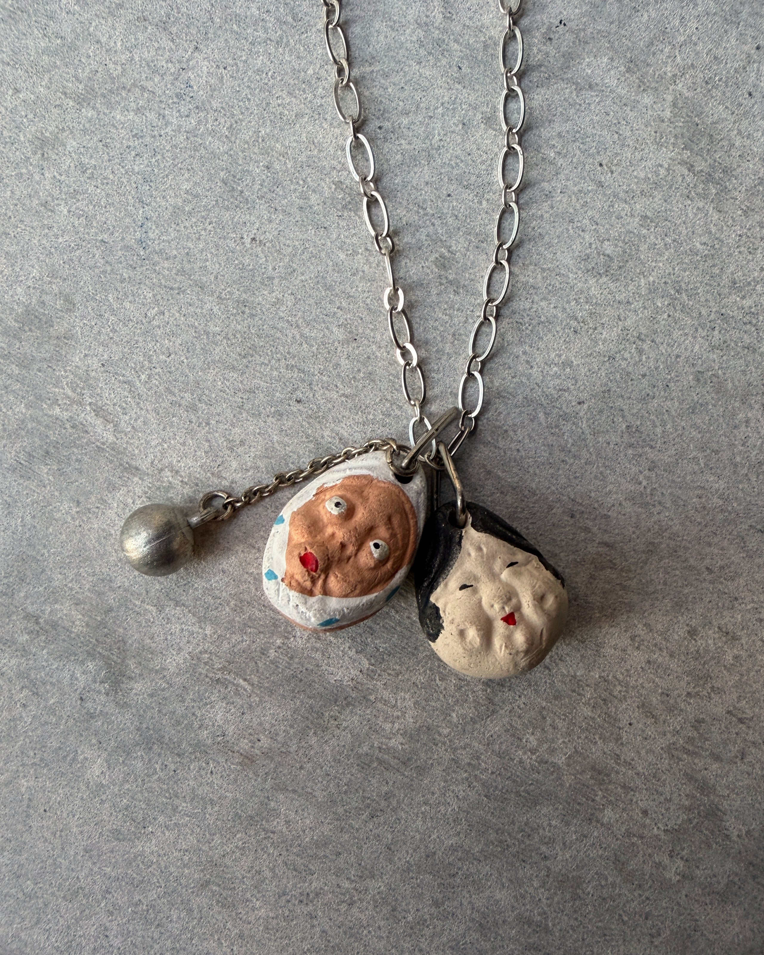 modern marcel : vintage ceramic bell pendant necklace