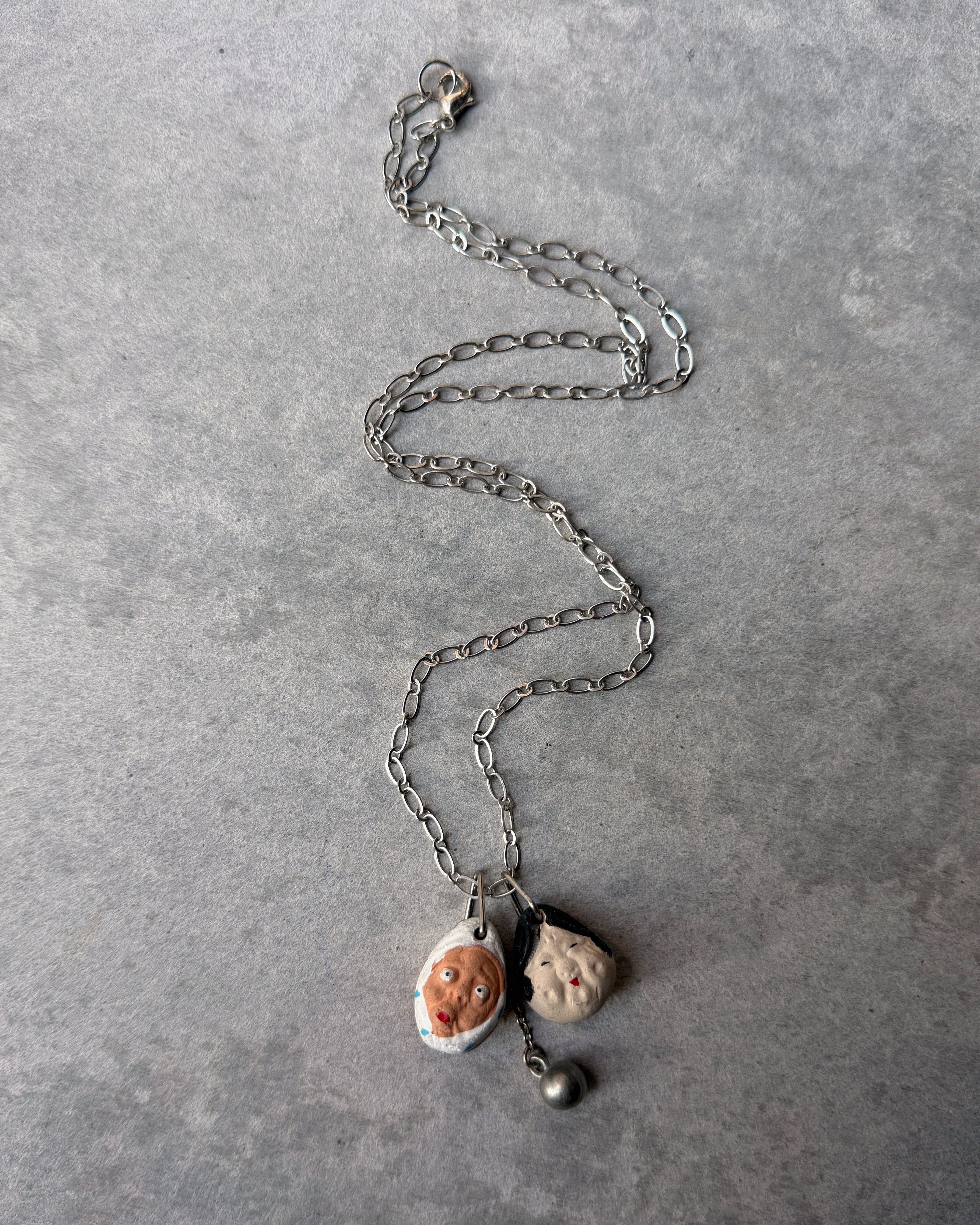modern marcel : vintage ceramic bell pendant necklace