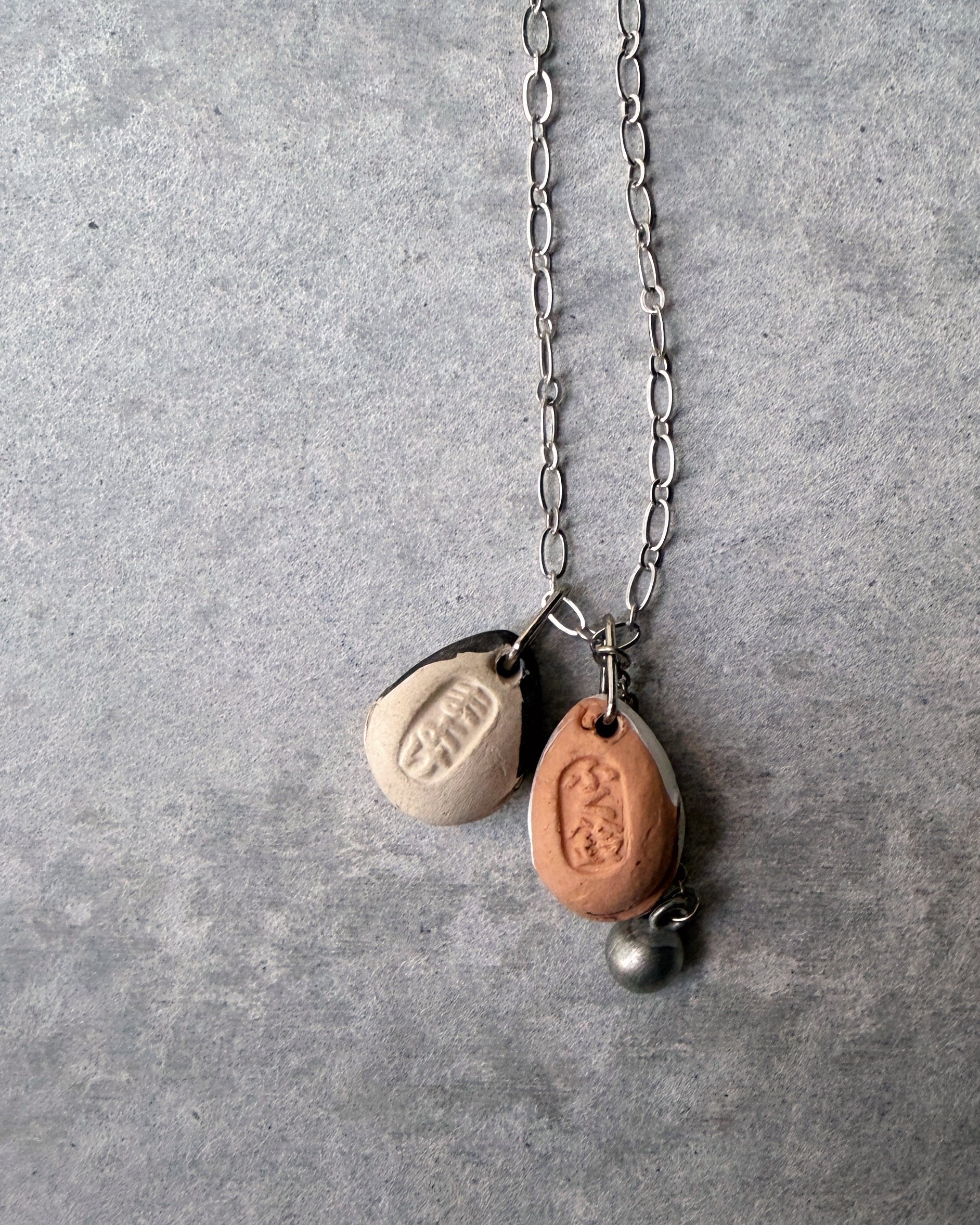 modern marcel : vintage ceramic bell pendant necklace