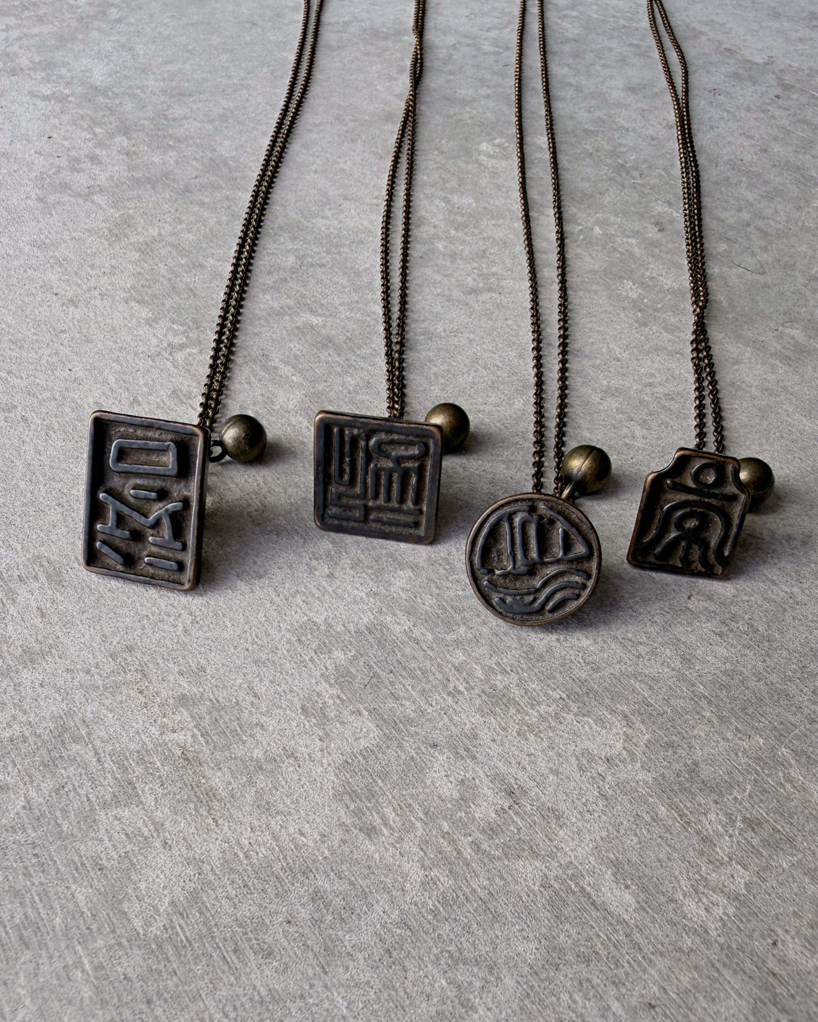 modern marcel : vintage Japanese hanko stamp pendant necklace