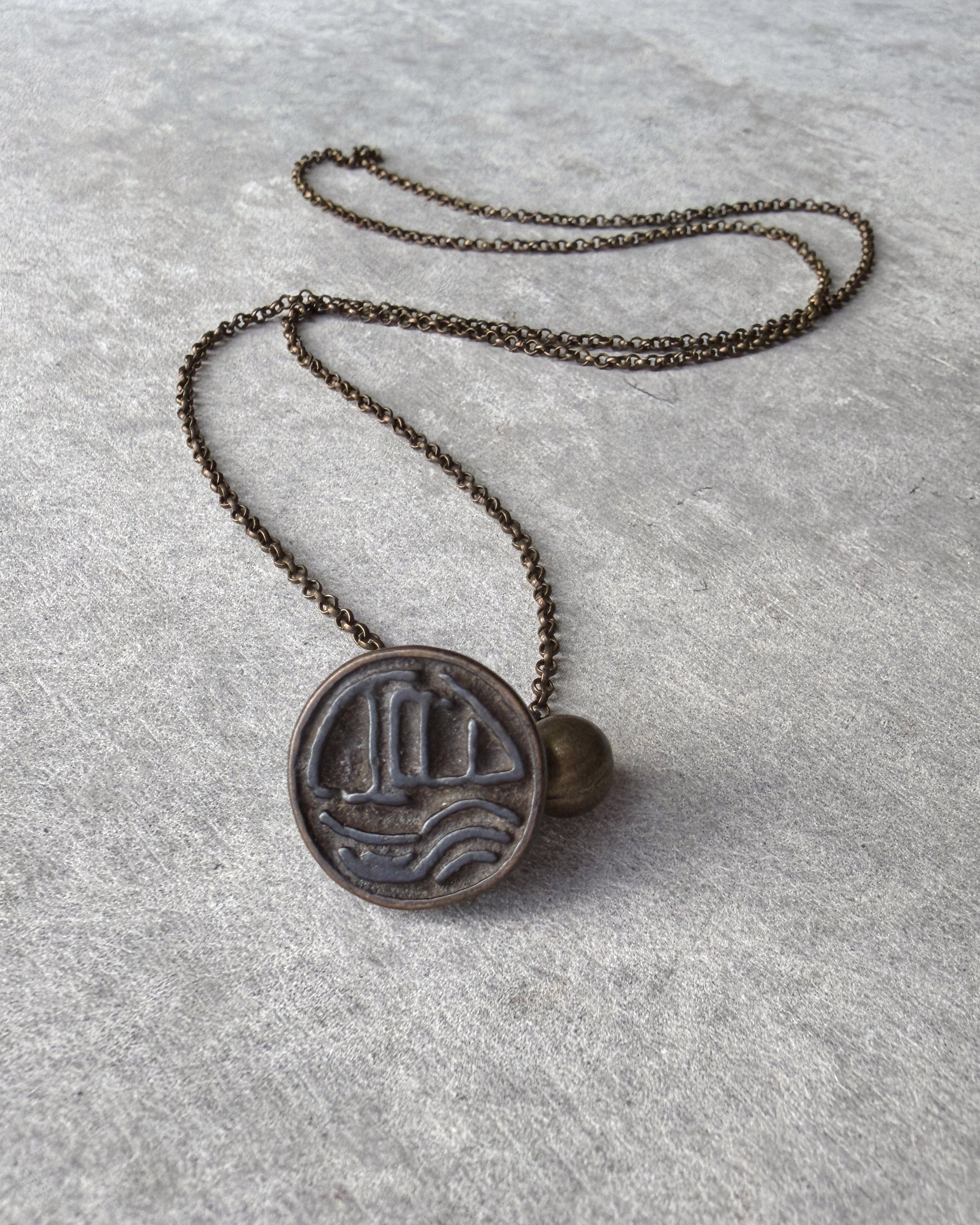 modern marcel : vintage Japanese hanko stamp pendant necklace