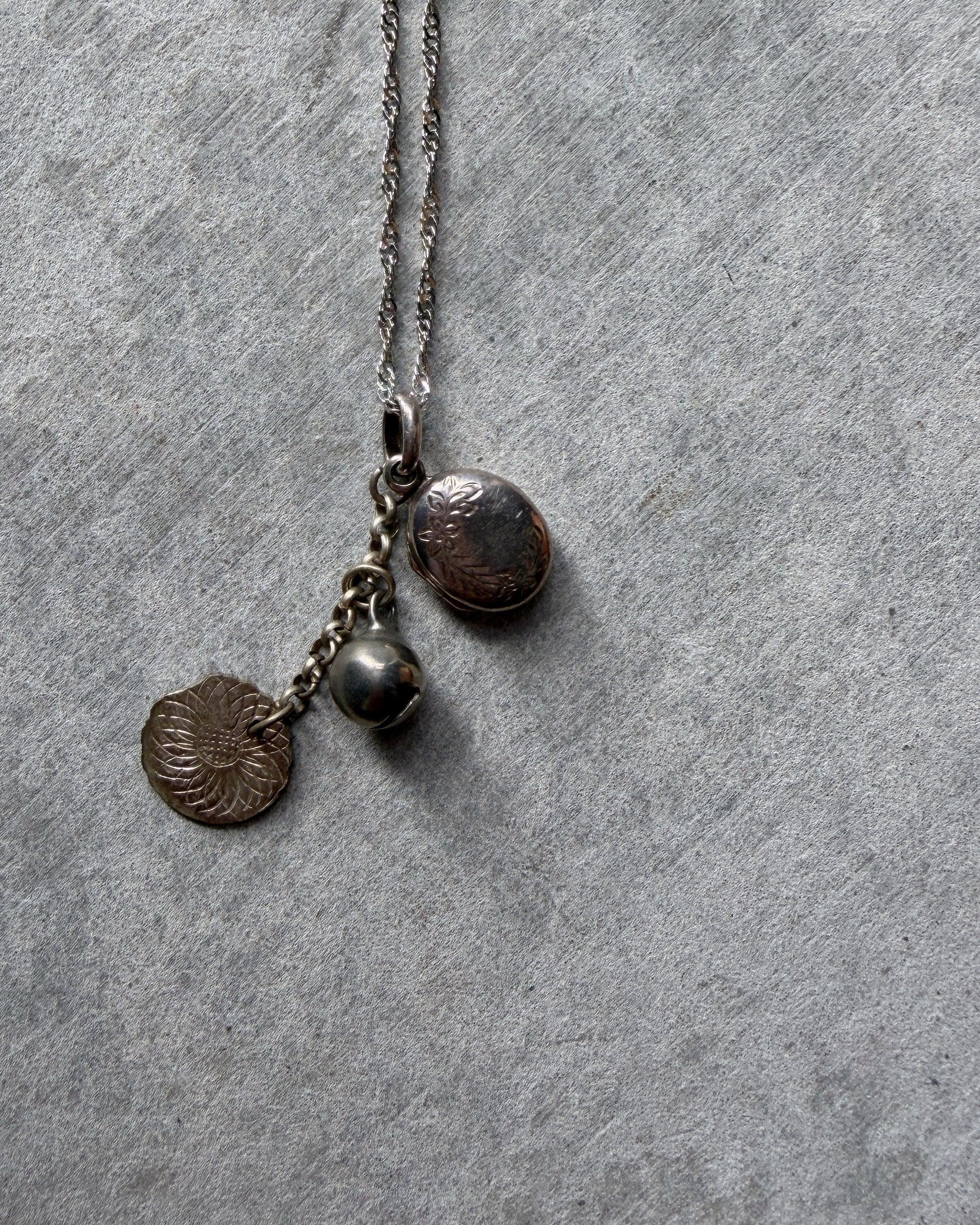 modern marcel : vintage sterling silver locket necklace