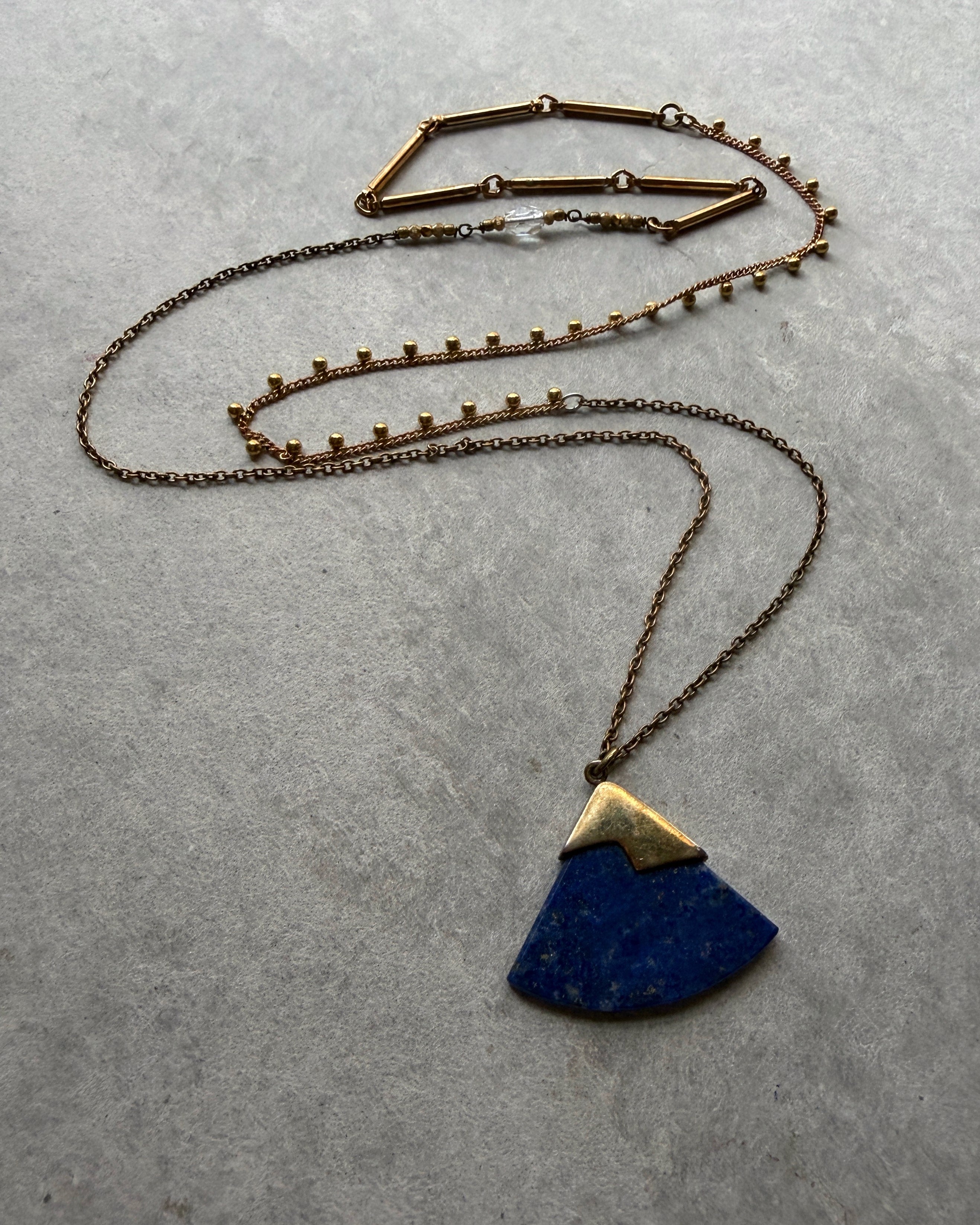 modern marcel : lapis lazuli pendant necklace