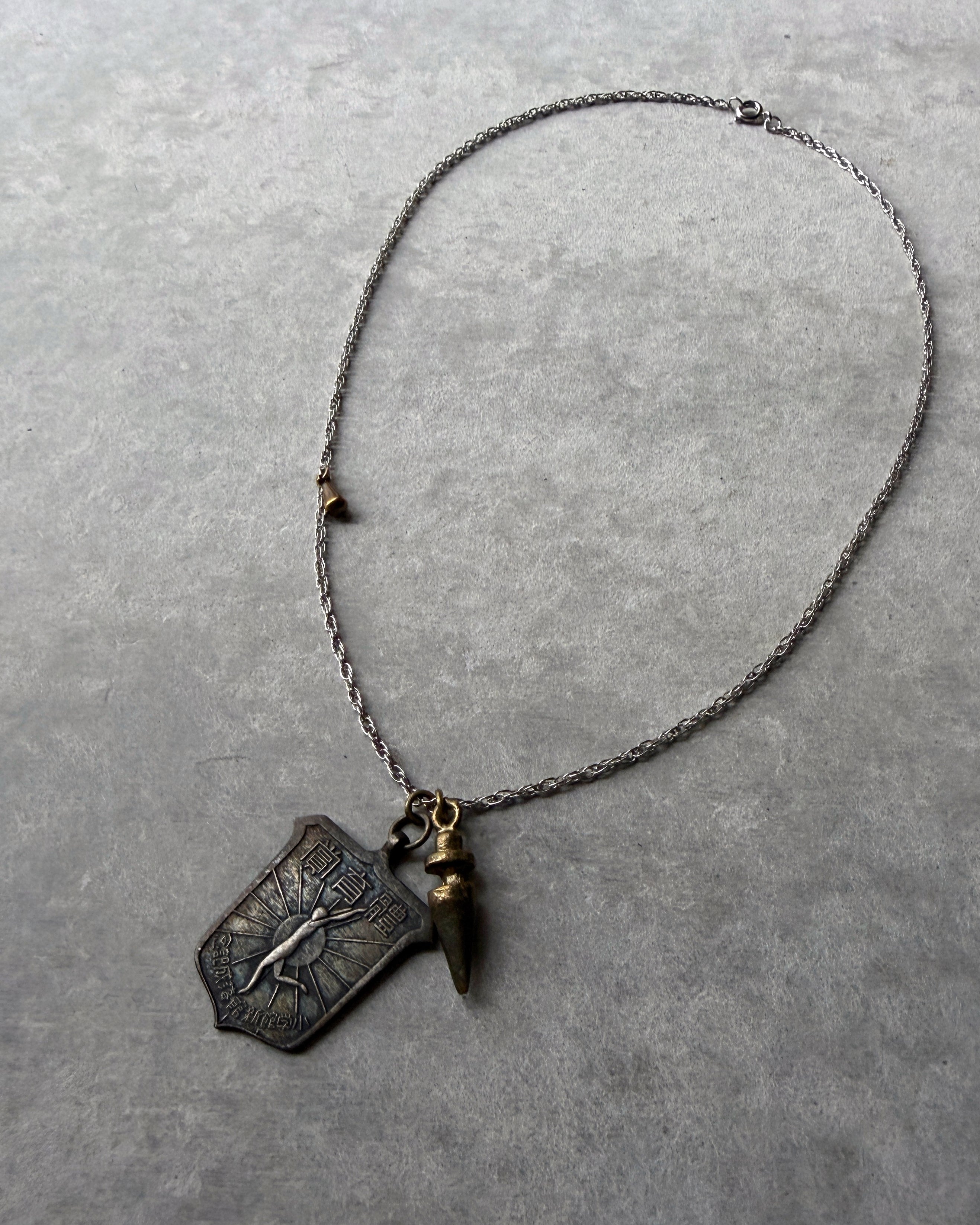 modern marcel : vintage athletics medallion necklace
