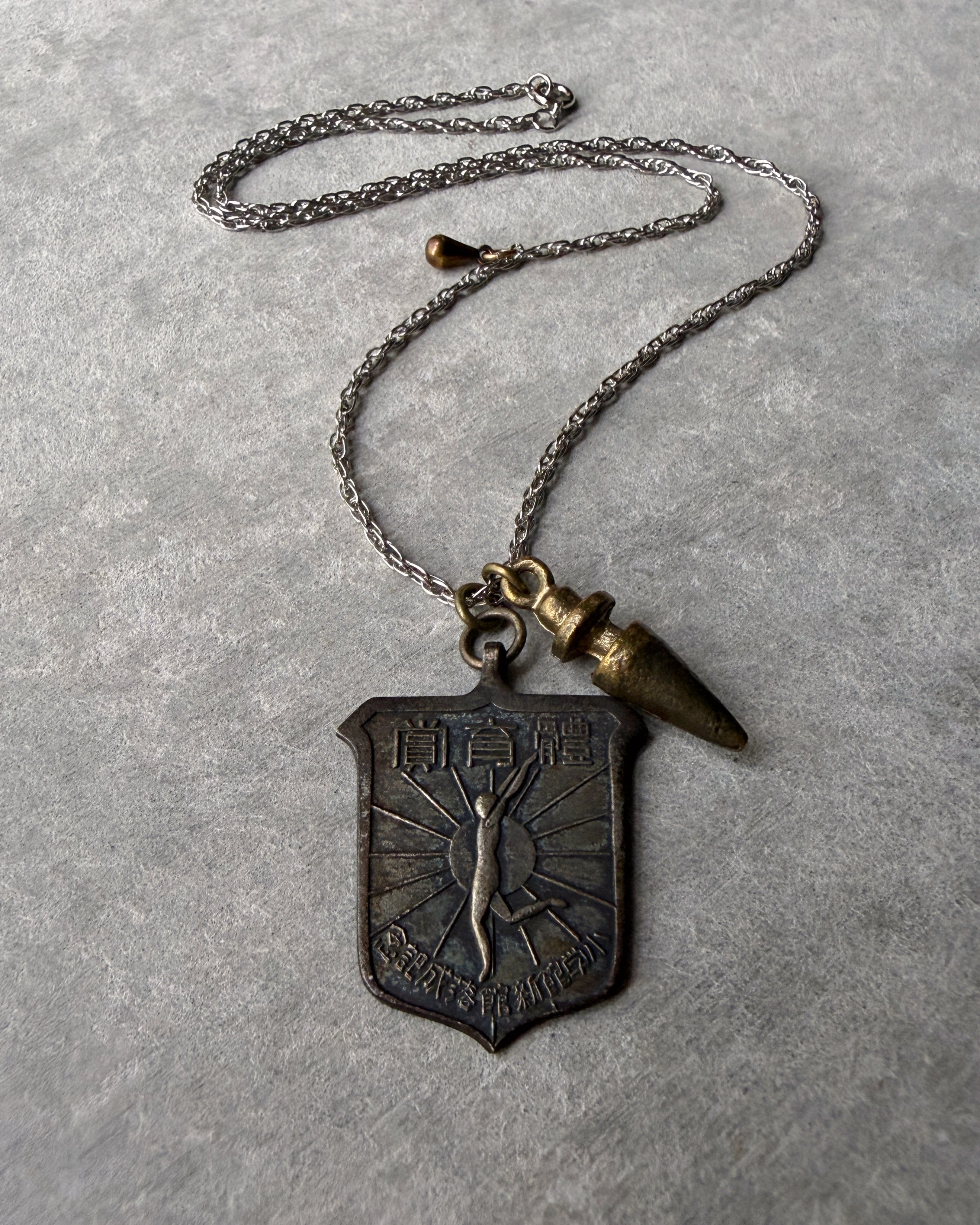 modern marcel : vintage athletics medallion necklace