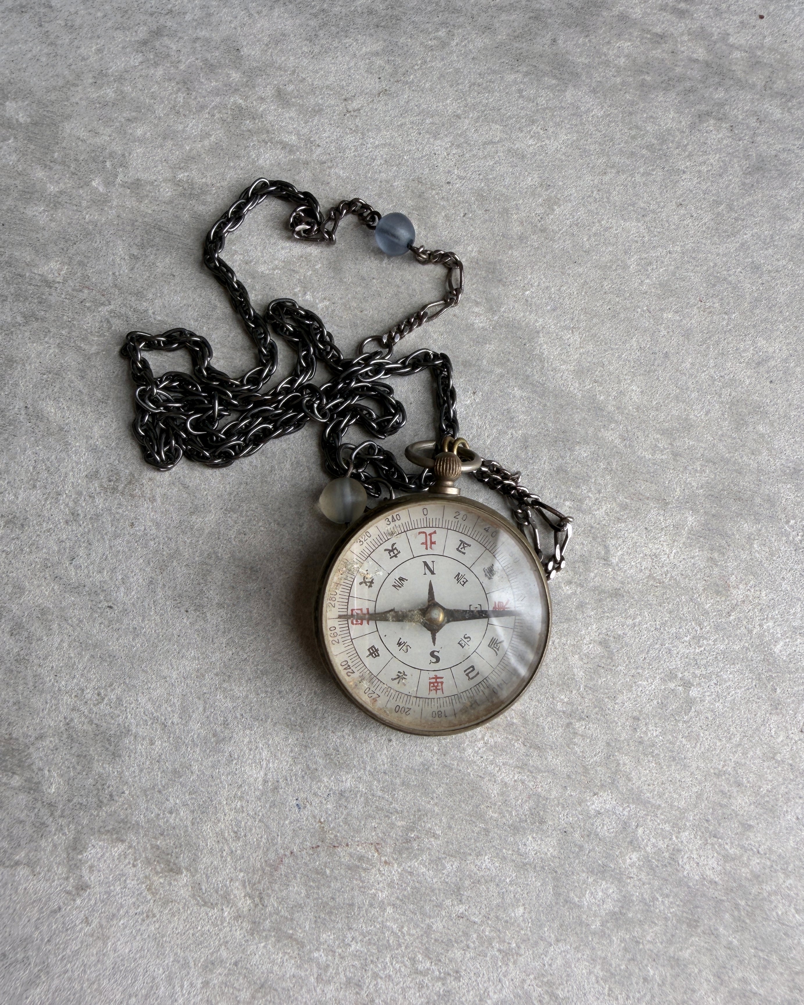 modern marcel : vintage Japanese compass pendant necklace