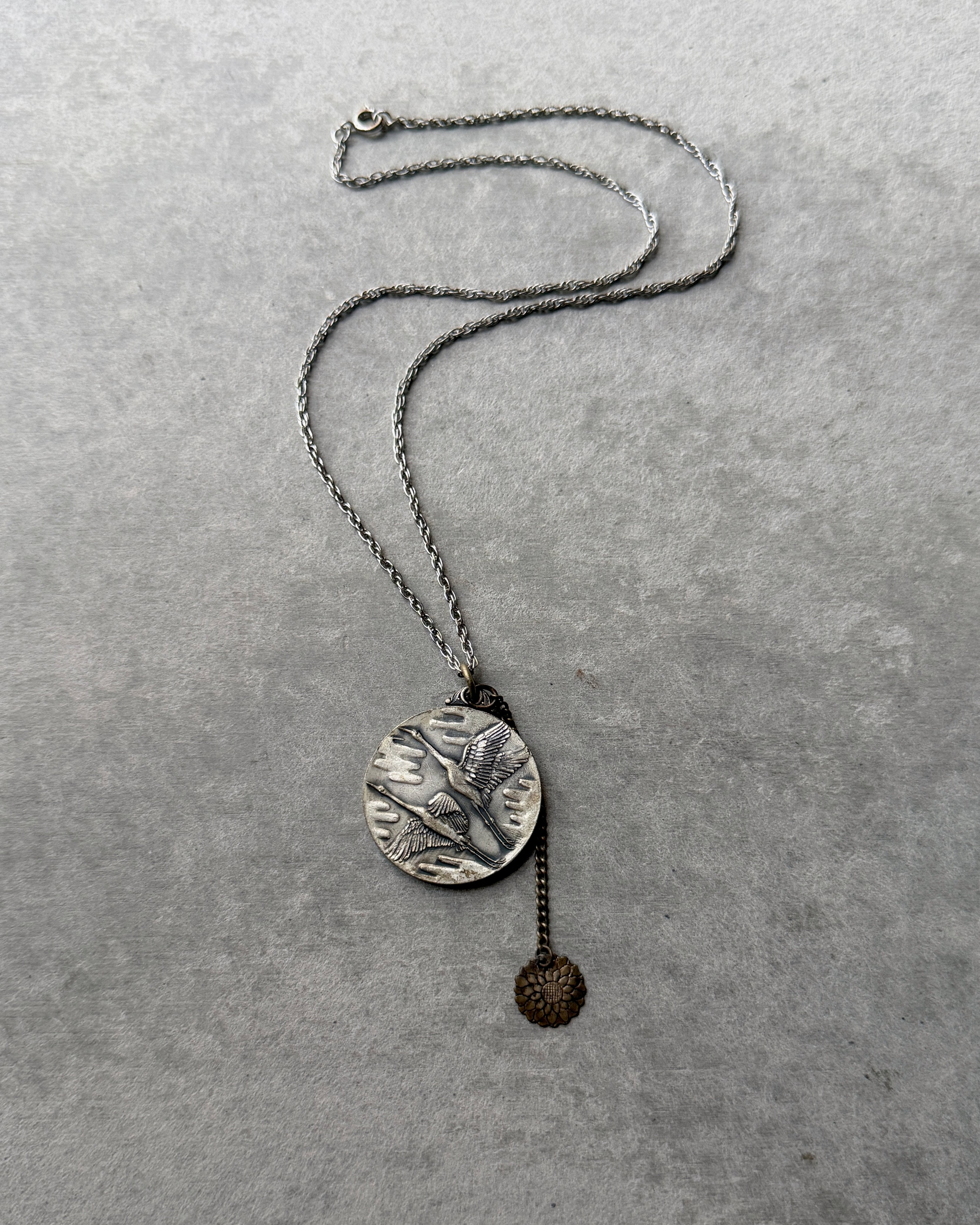 modern marcel : vintage calligraphy medallion pendant necklace