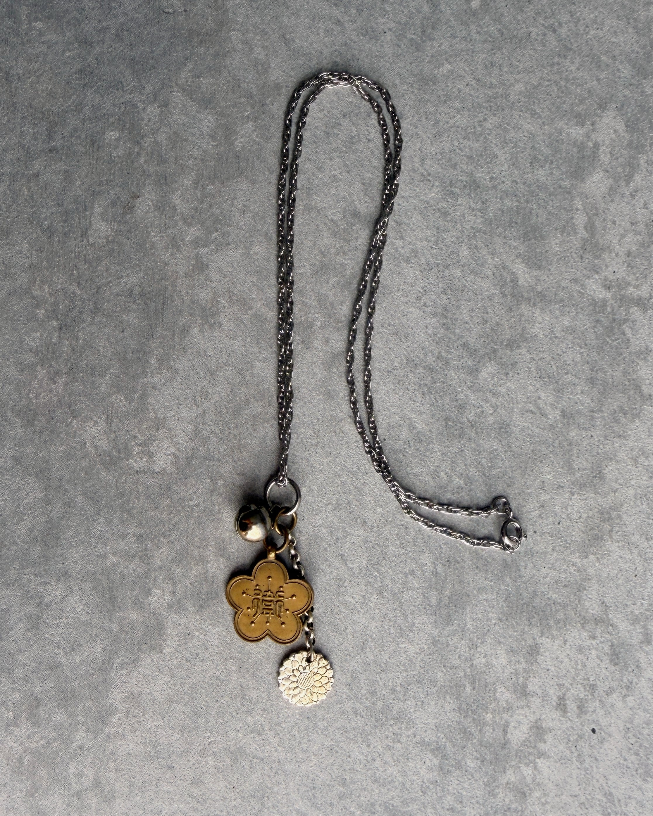 modern marcel : vintage Japanese sakura medallion pendant necklace