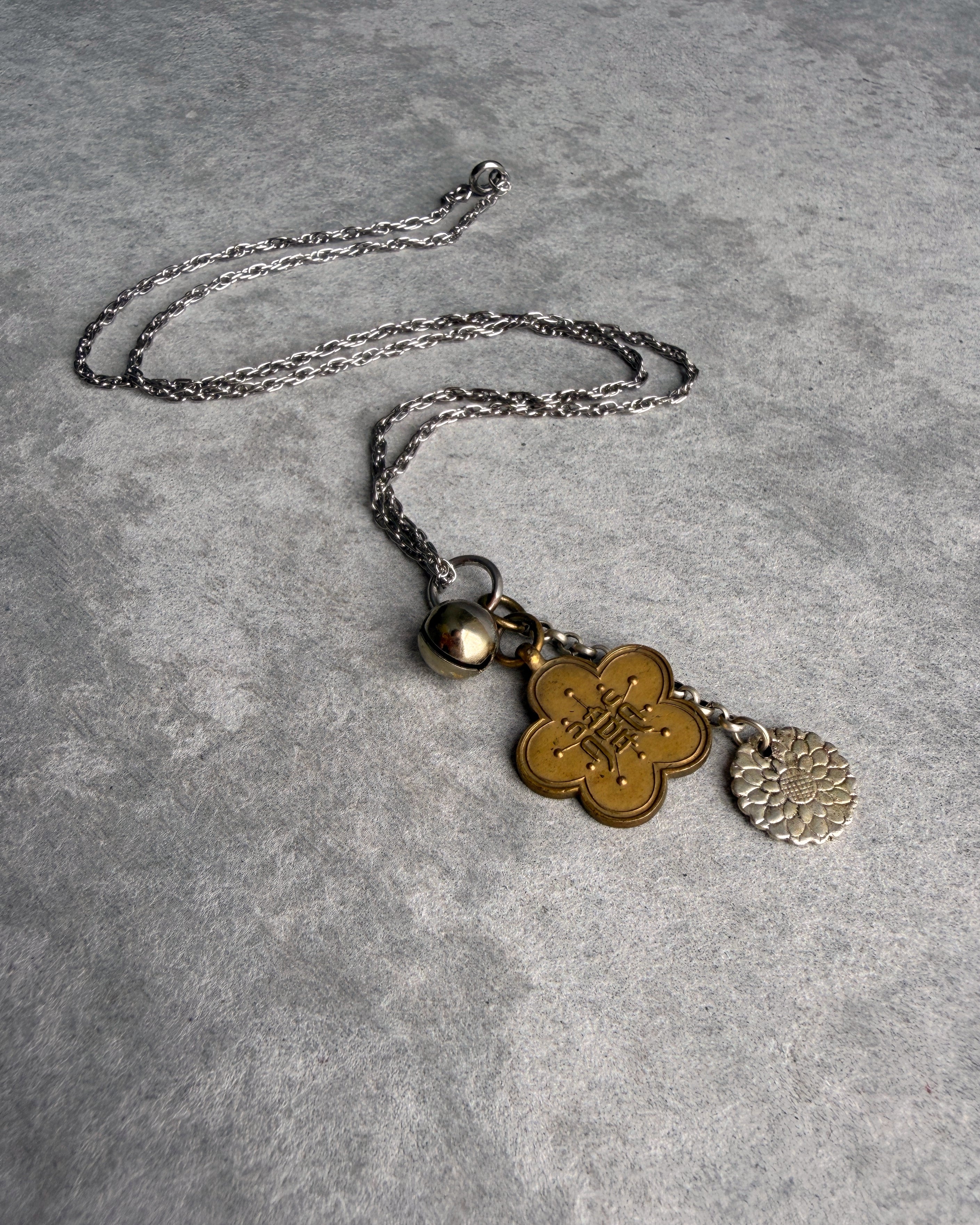 modern marcel : vintage Japanese sakura medallion pendant necklace