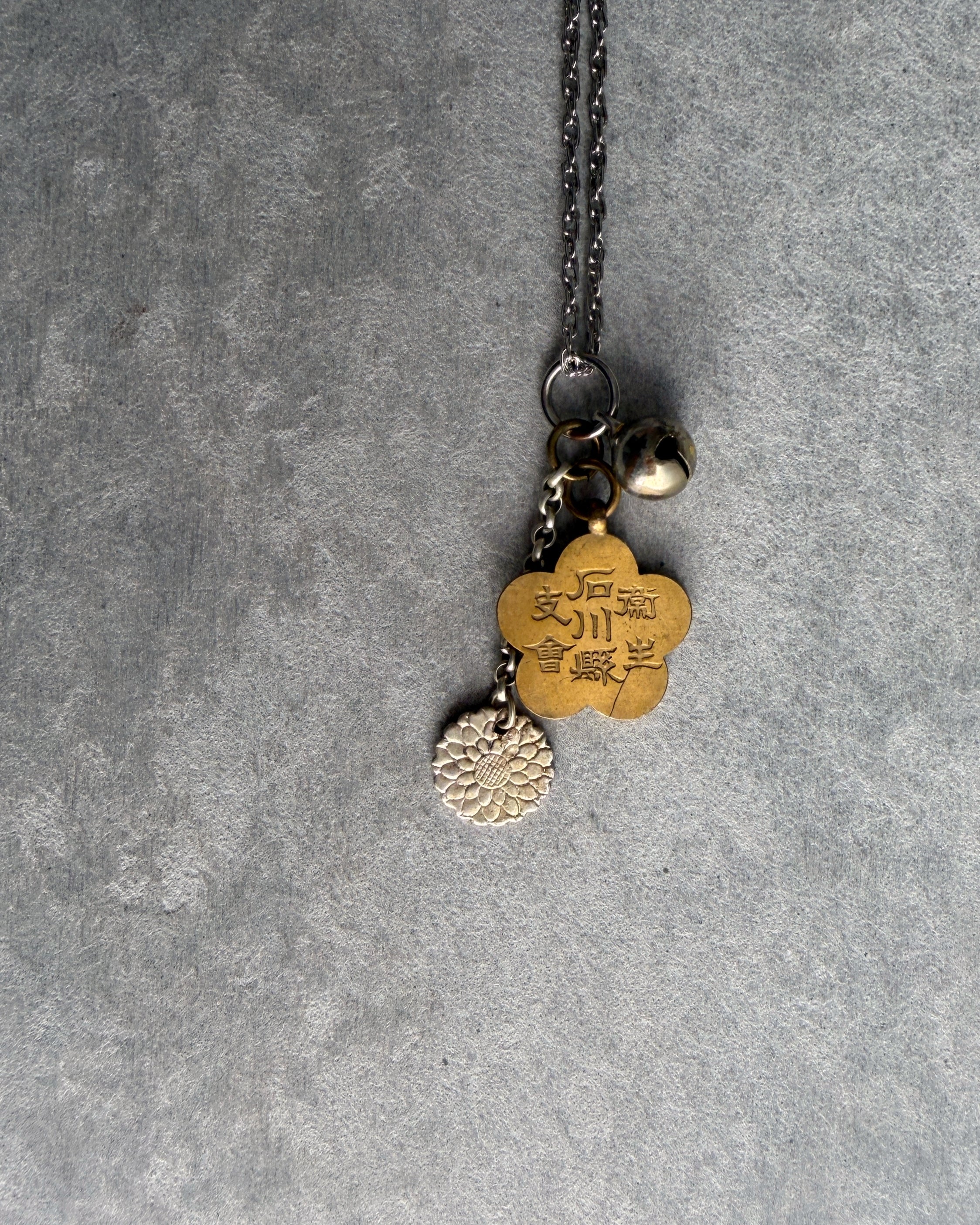 modern marcel : vintage Japanese sakura medallion pendant necklace