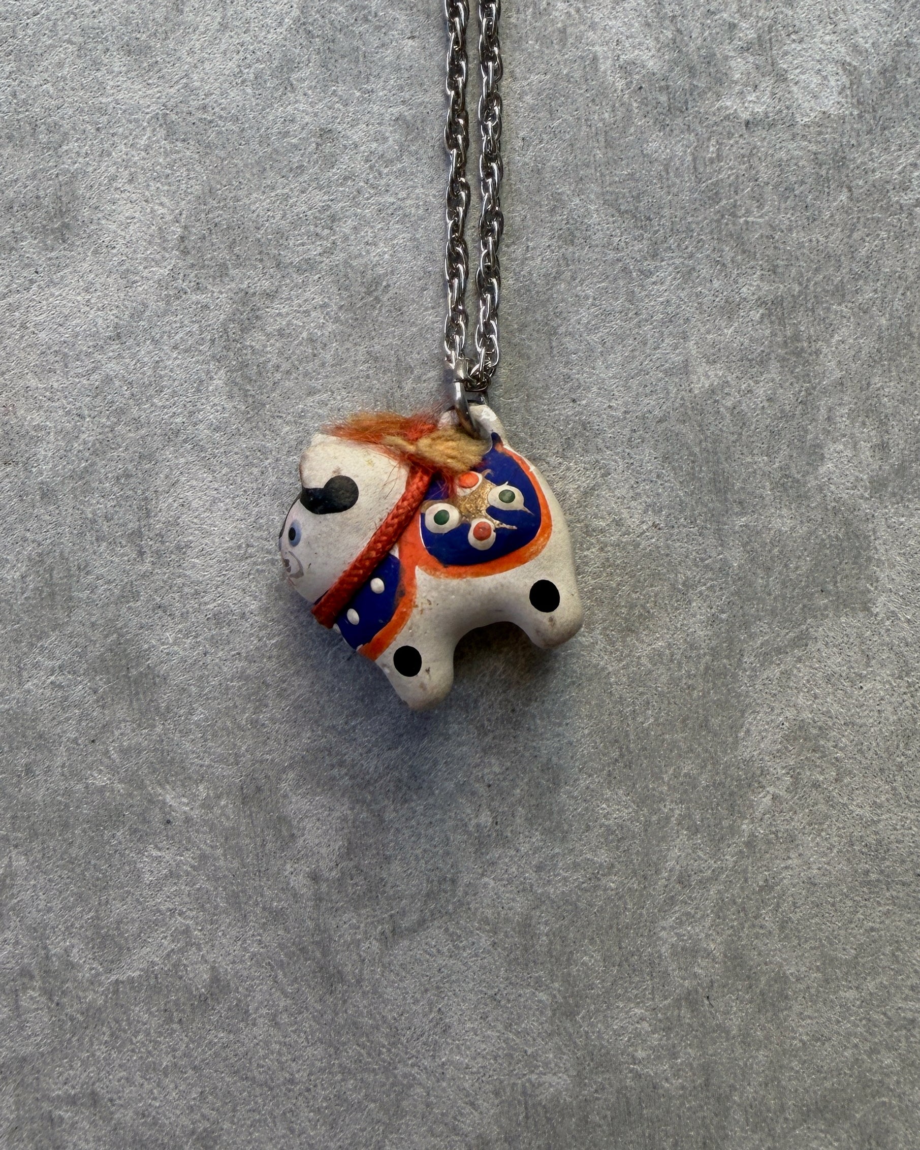 modern marcel : vintage Japanese hariko inu pendant necklace