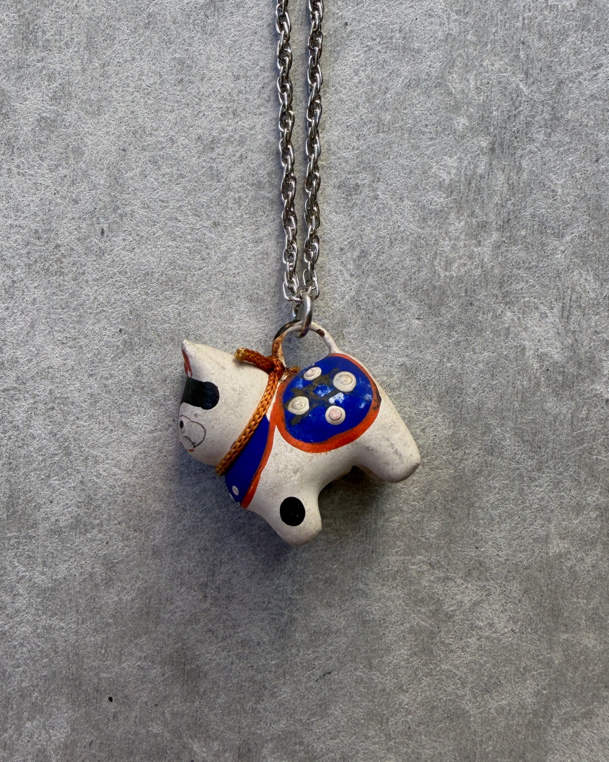 modern marcel : vintage Japanese hariko inu pendant necklace