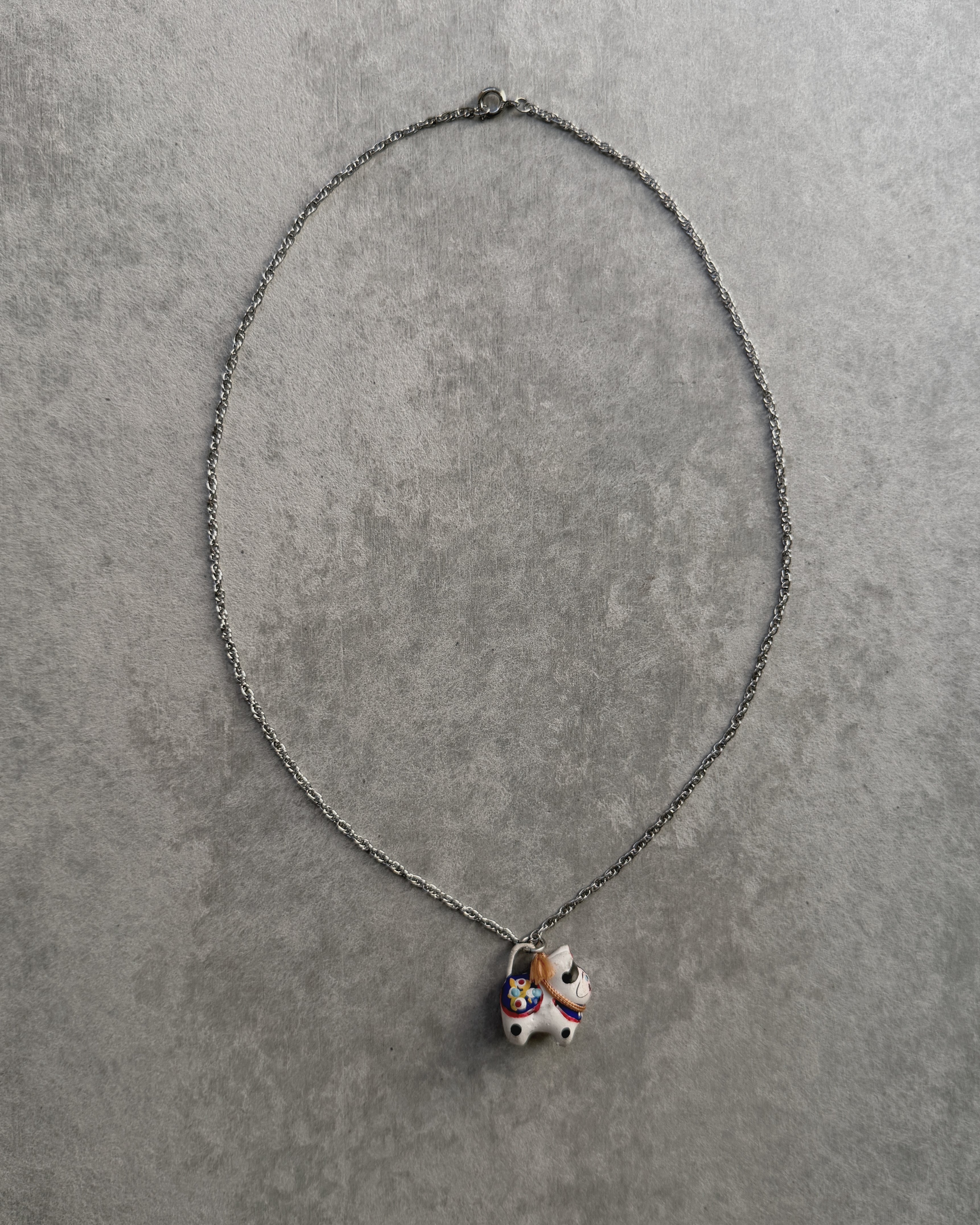 modern marcel : vintage Japanese hariko inu pendant necklace