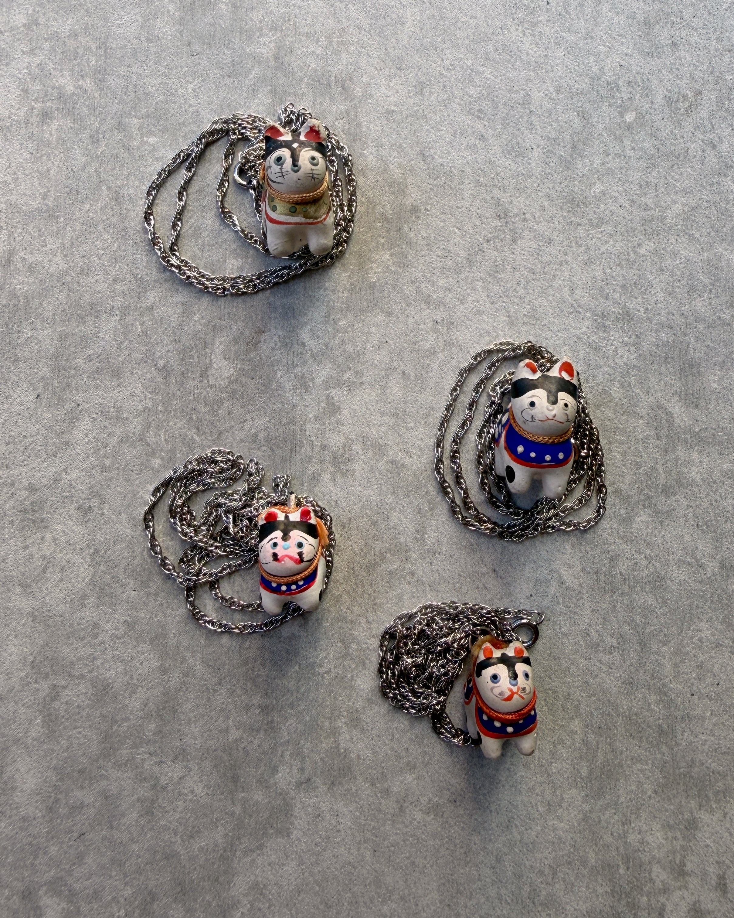 modern marcel : vintage Japanese hariko inu pendant necklace
