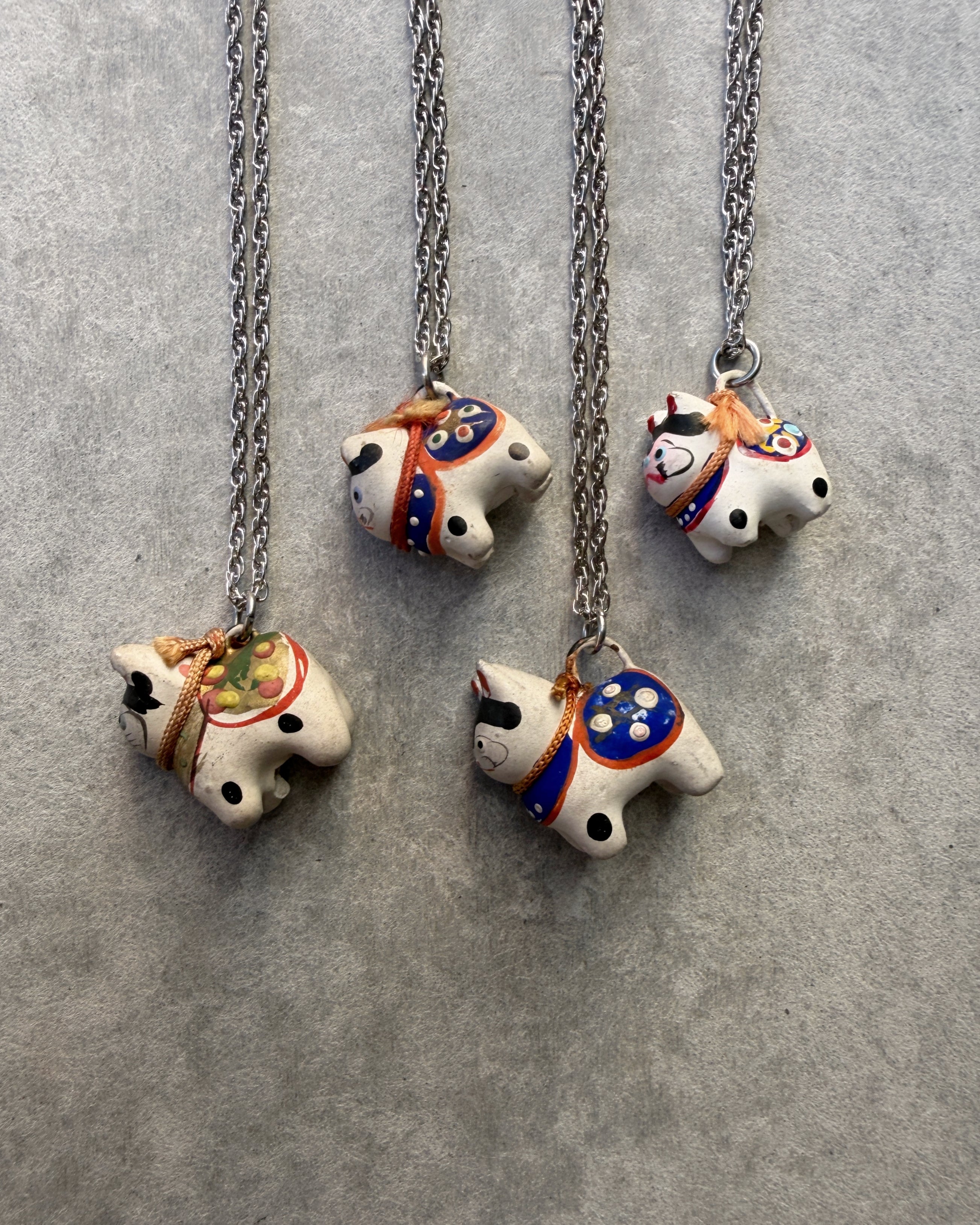 modern marcel : vintage Japanese hariko inu pendant necklace