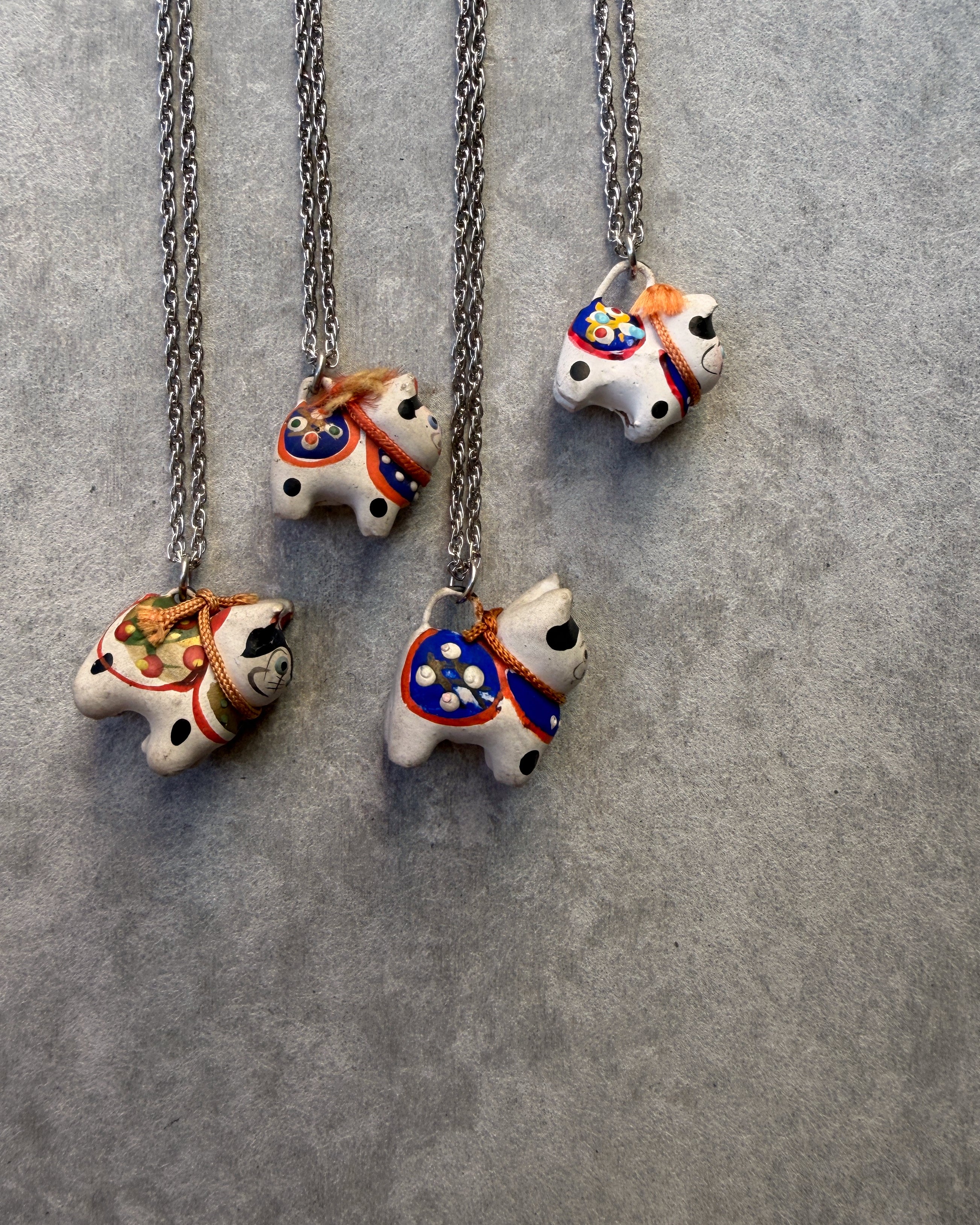modern marcel : vintage Japanese hariko inu pendant necklace