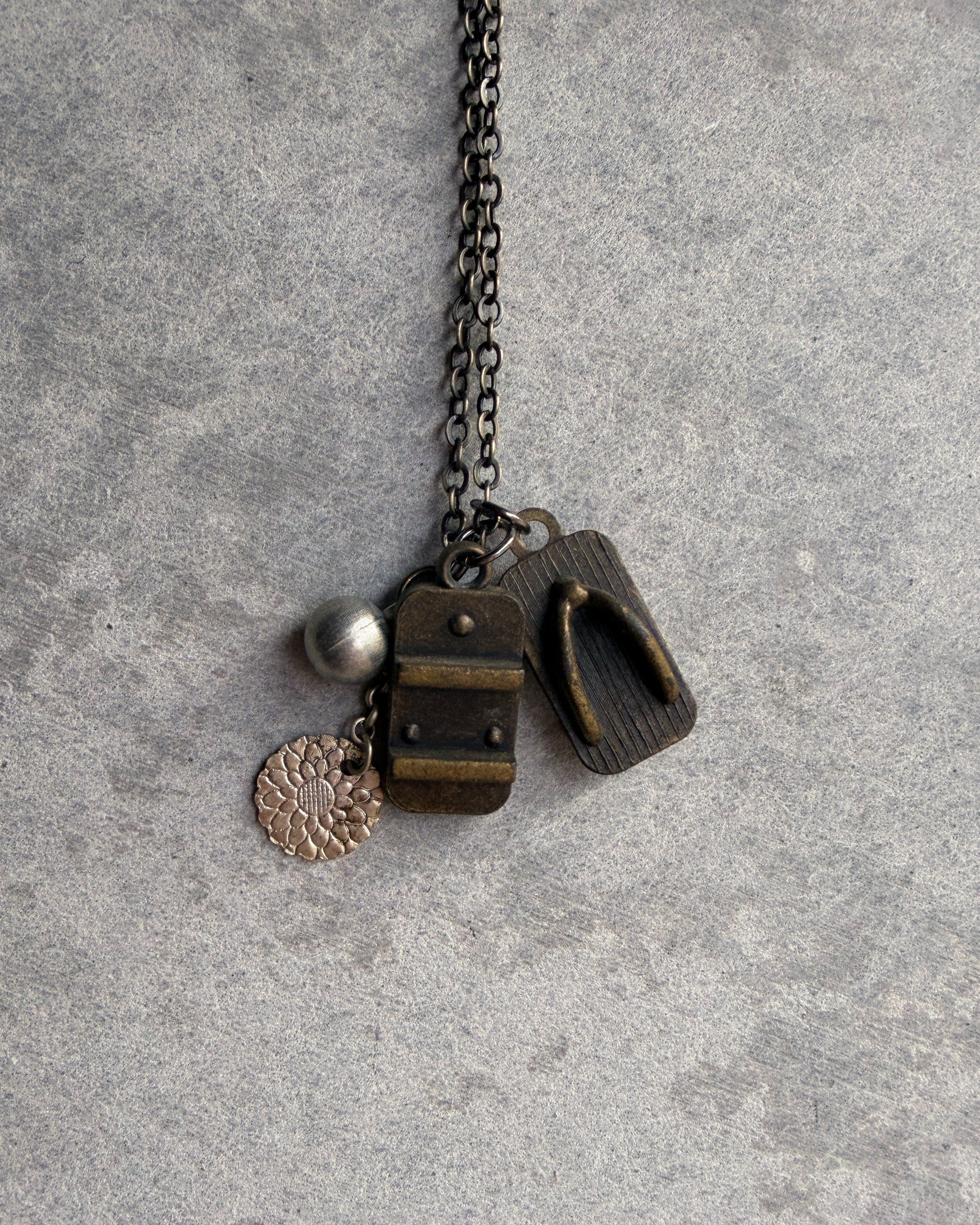modern marcel : vintage Japanese geta pendant necklace