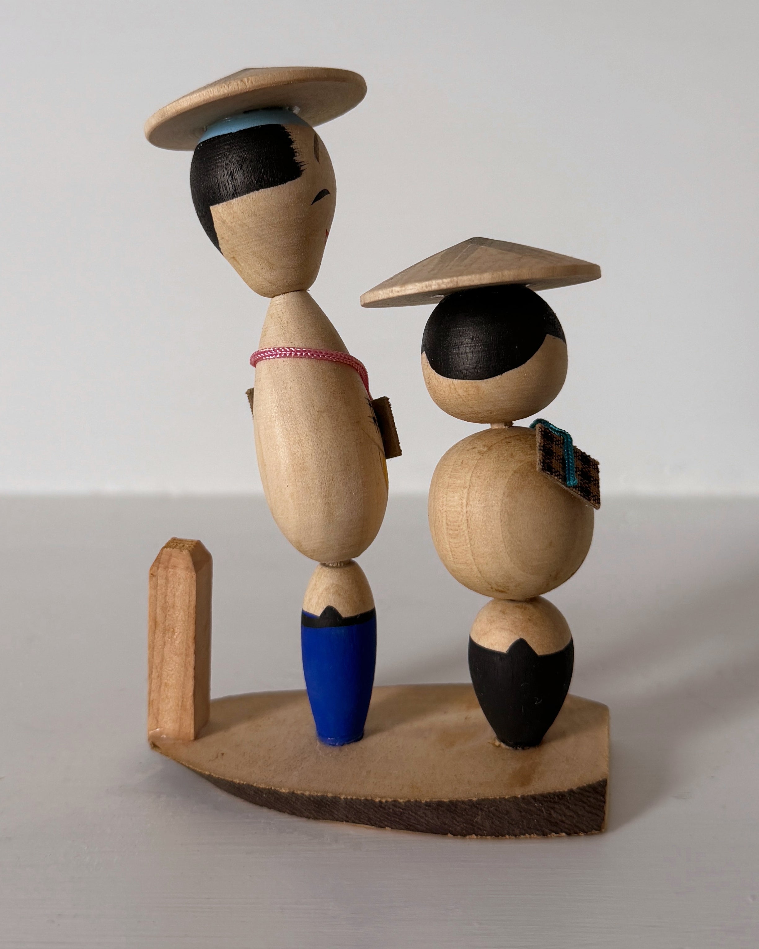 vintage kokeshi pair